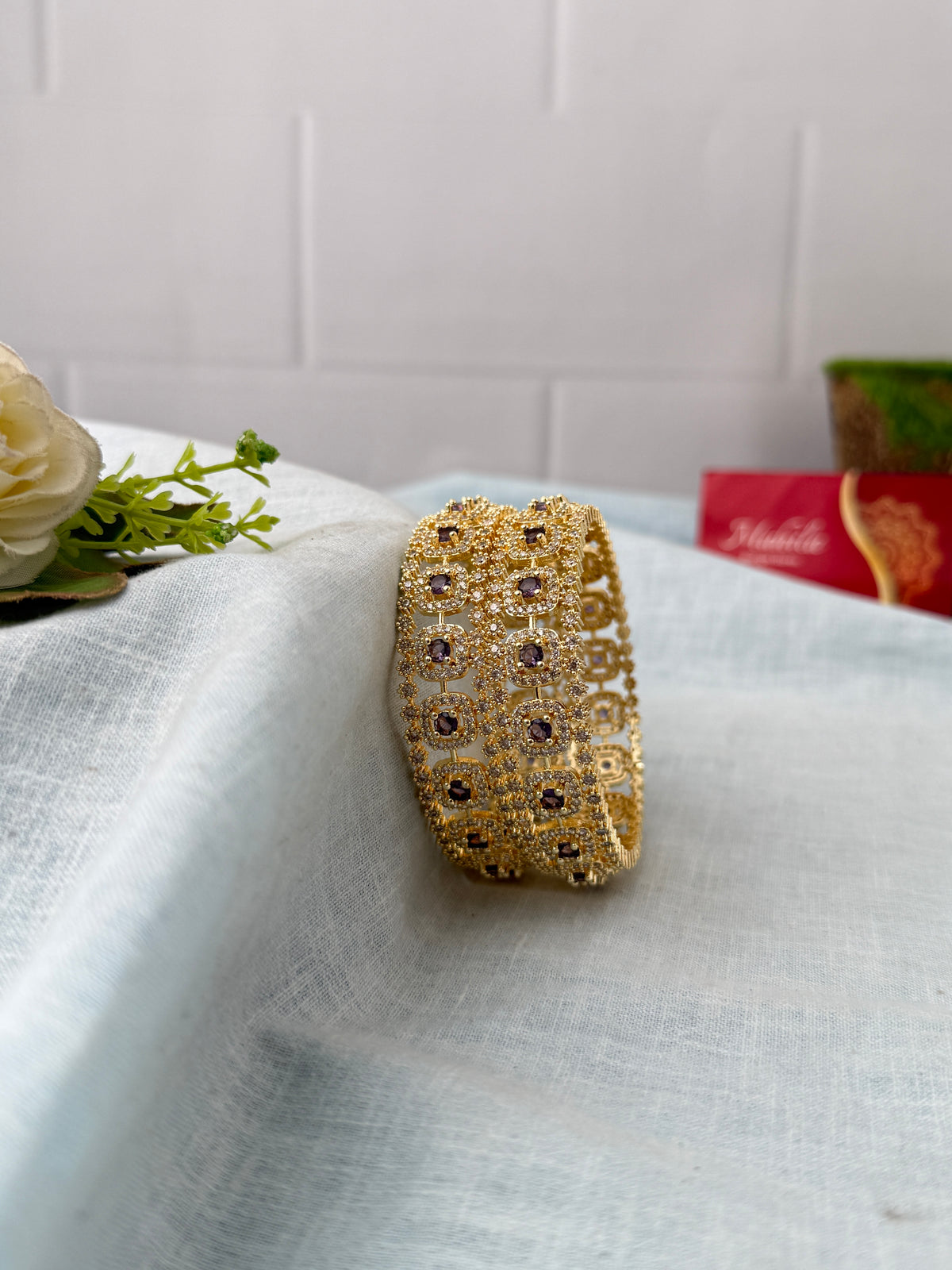 Antique temple style bridal bangles for women by Mahila