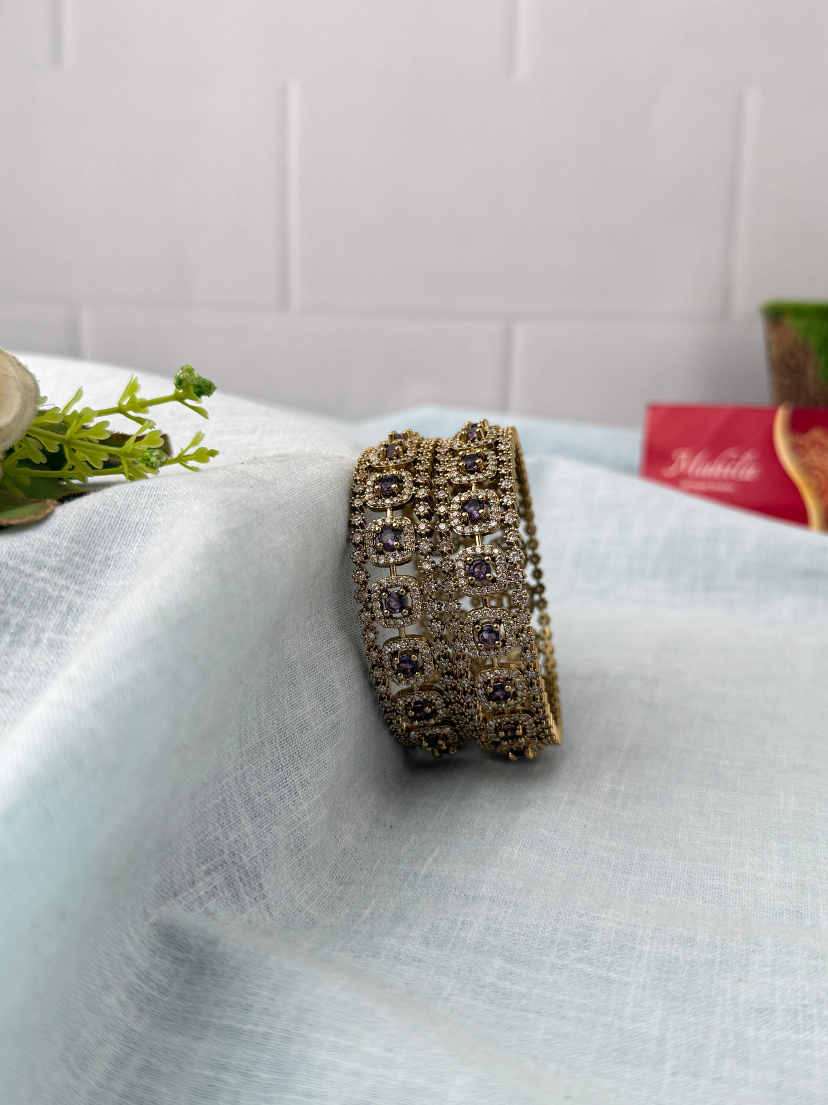 Antique temple style bridal bangles for women by Mahila