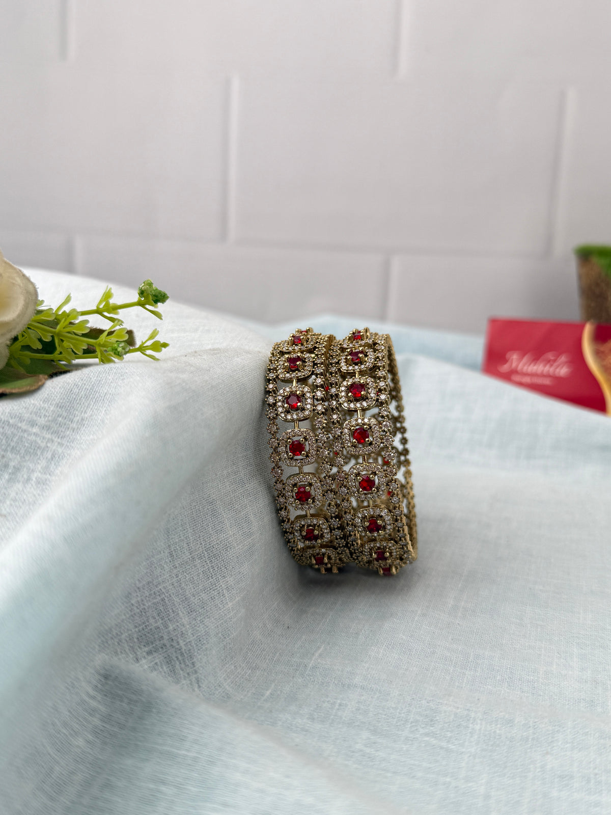 Antique temple style bridal bangles for women by Mahila
