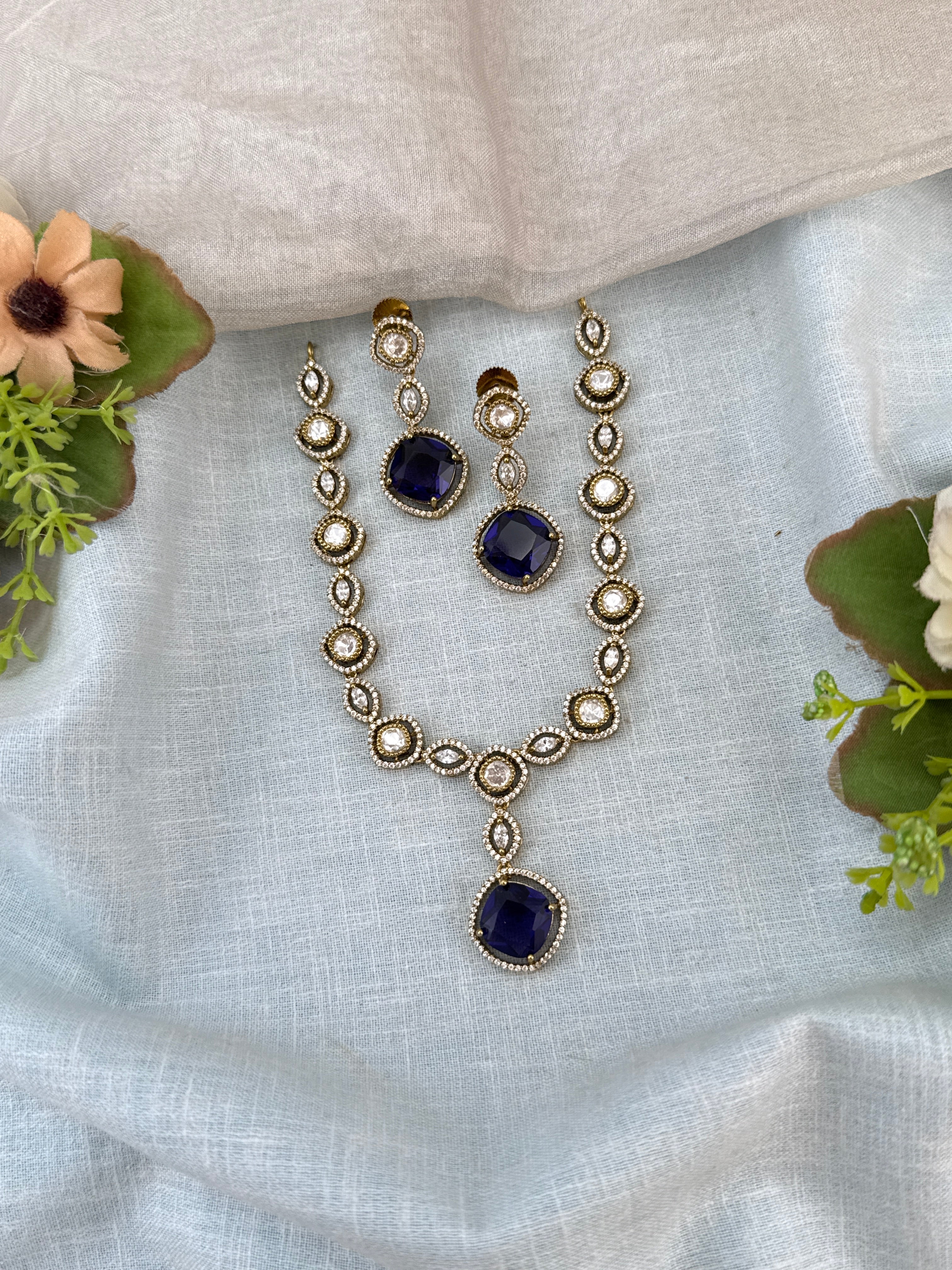 Victorian Necklace set, Bridal victorian necklace, victorian antique necklace, Jadau necklace