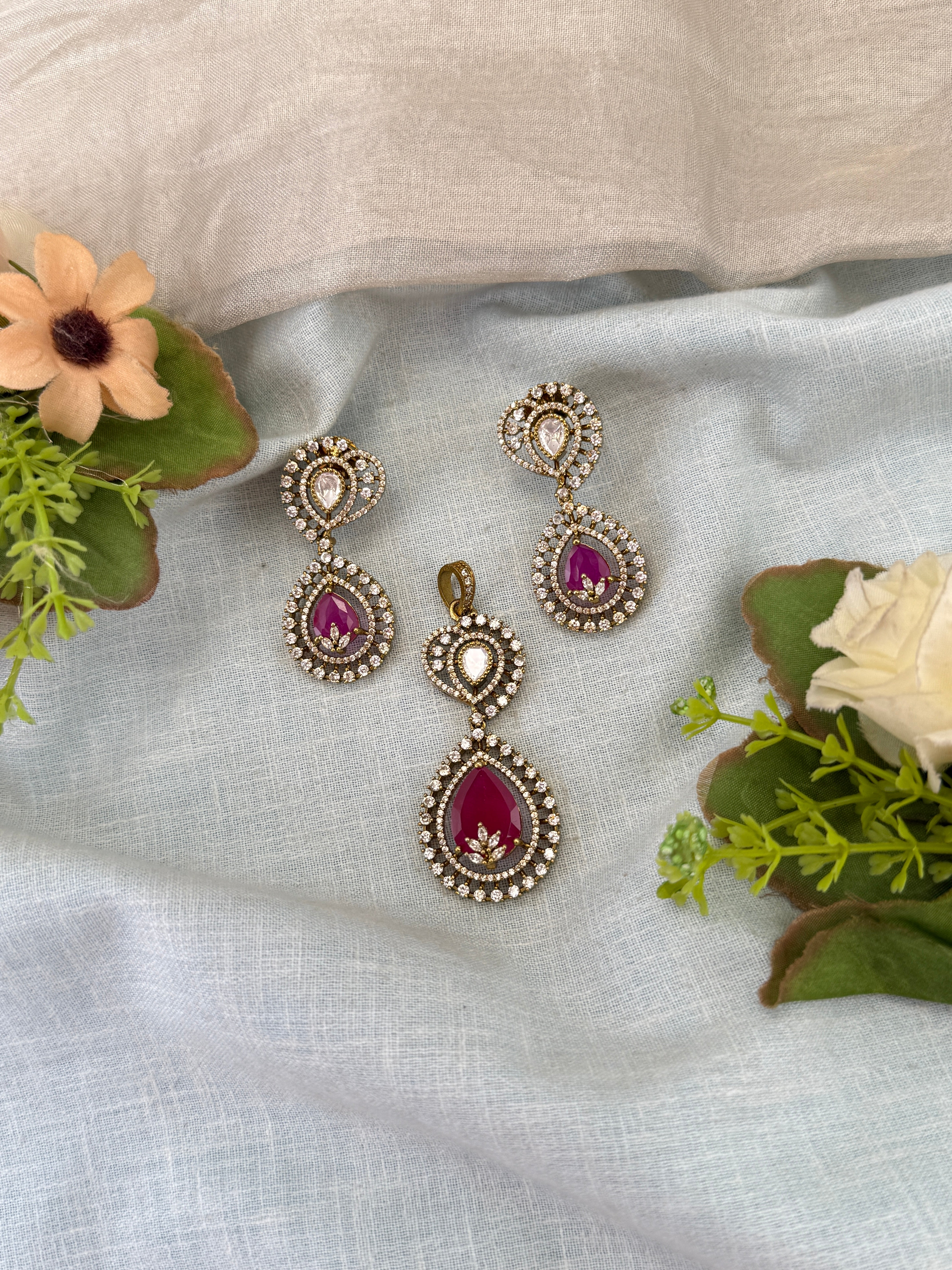 Victorian Necklace set, Bridal victorian necklace, victorian antique necklace, Jadau necklace