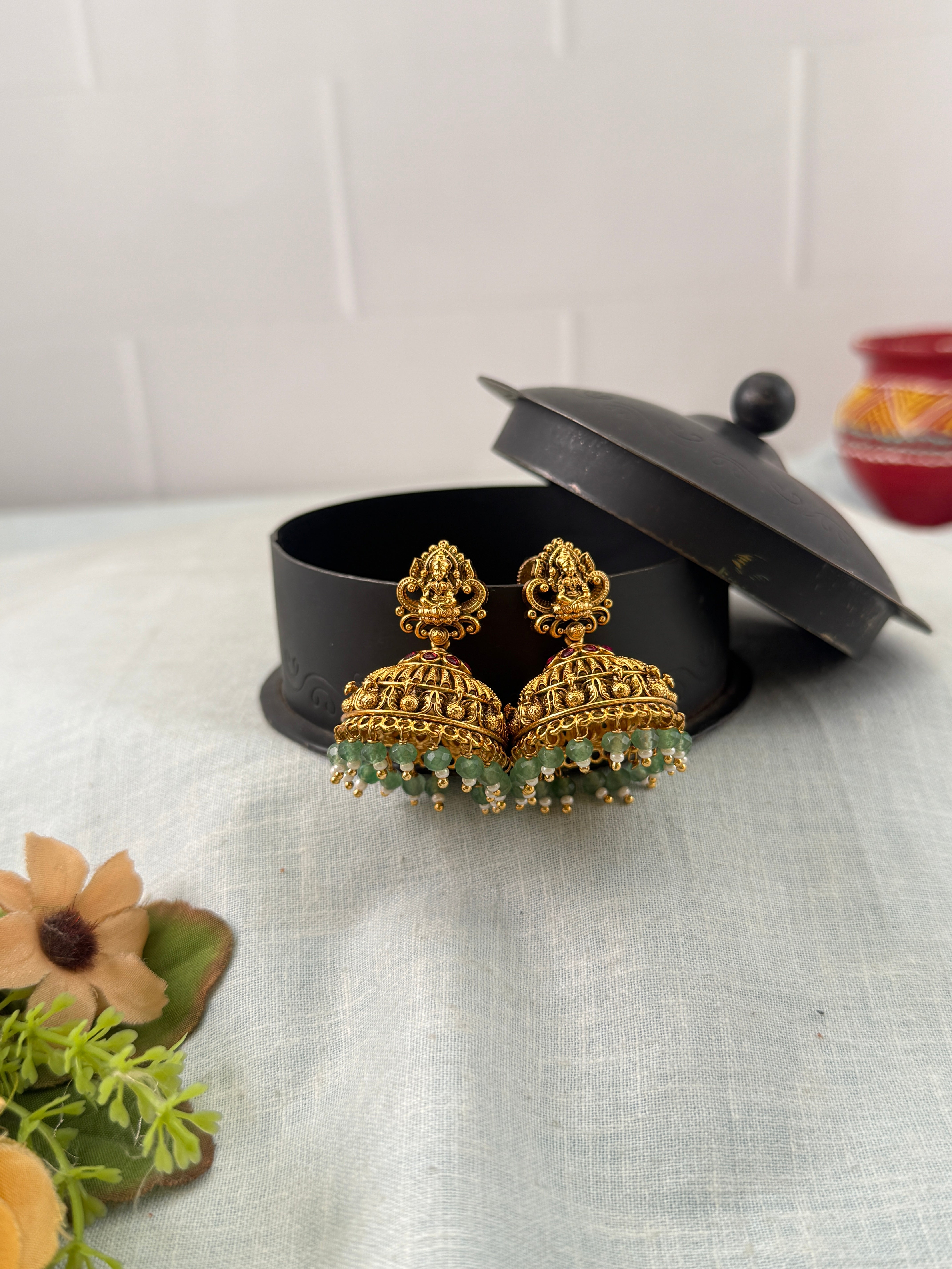 Antique Earrings, Bridal antique earrings, Antique Jhumka