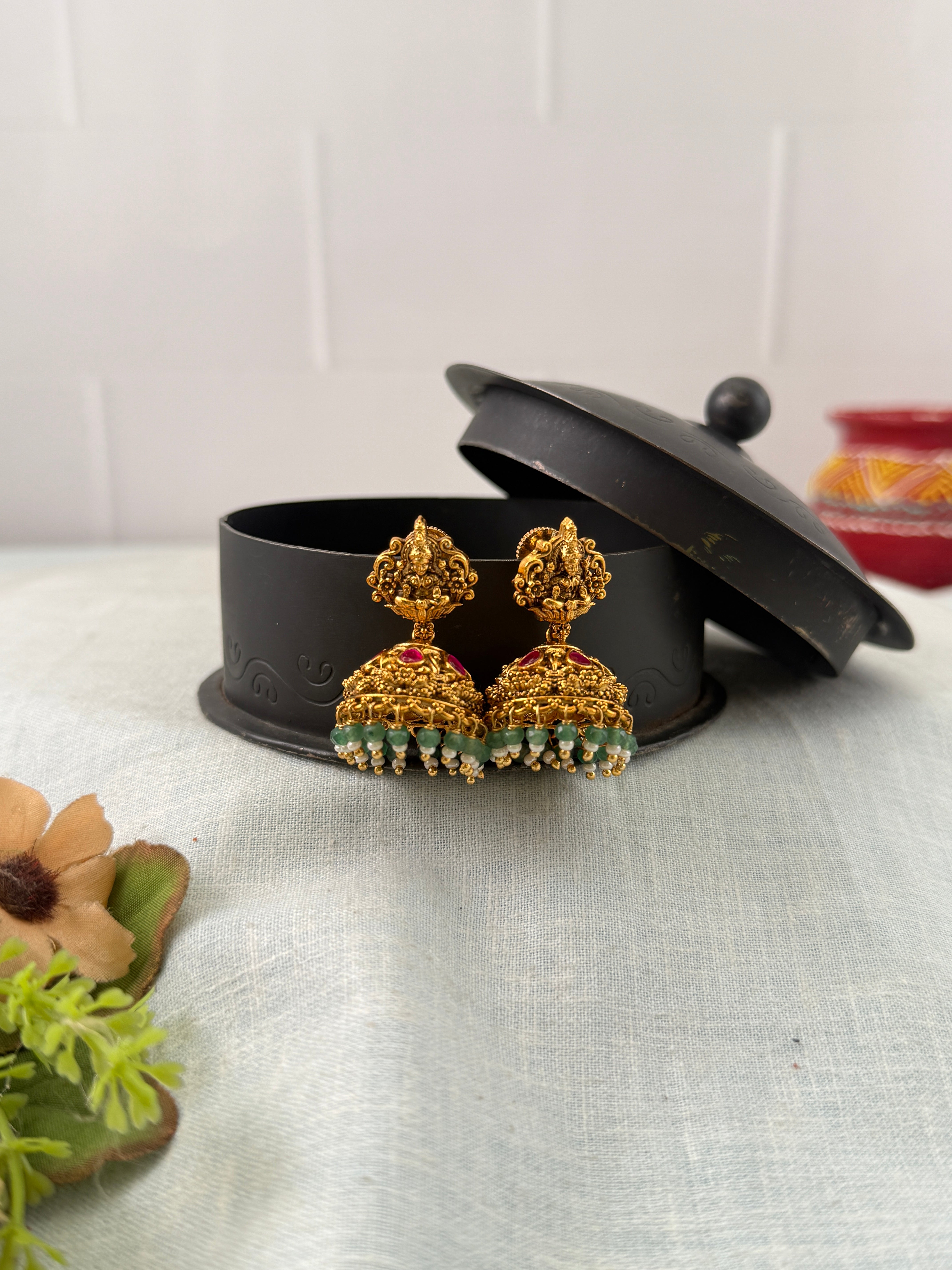 Antique Earrings, Bridal antique earrings, Antique Jhumka