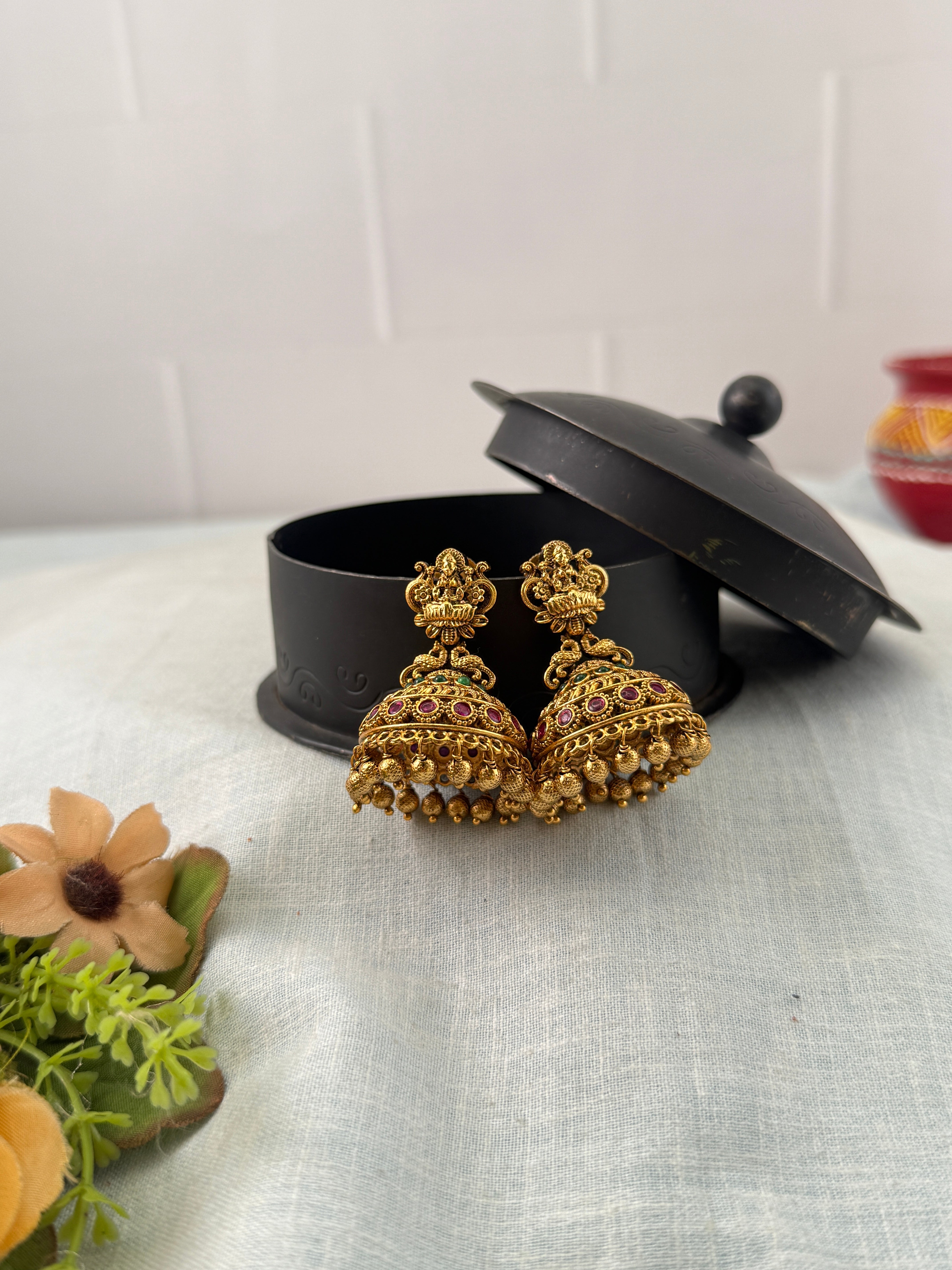 Antique Earrings, Bridal antique earrings, Antique Jhumka
