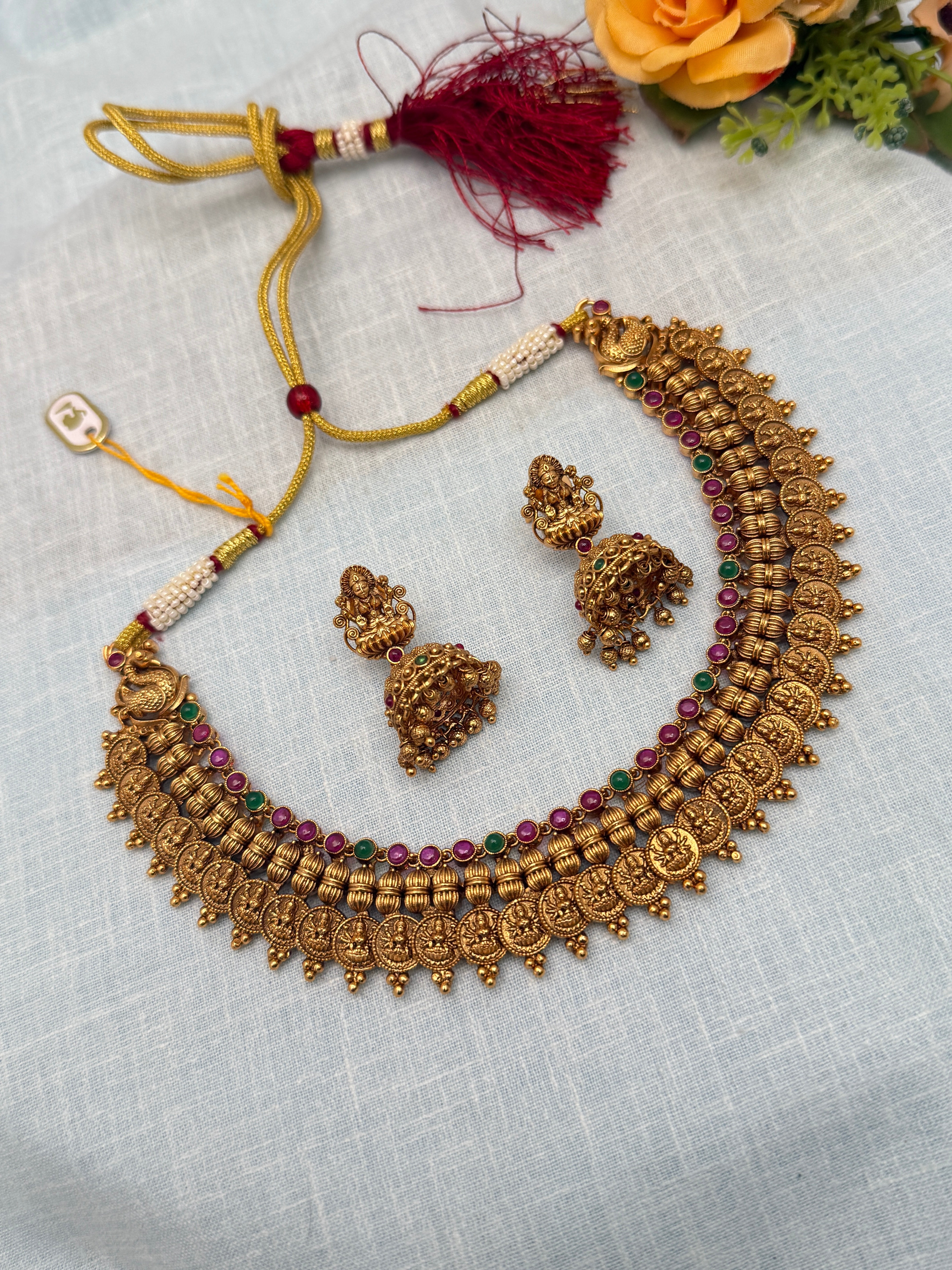 Antique Necklace set, Bridal antique necklace, Kundan necklace, Antique necklace