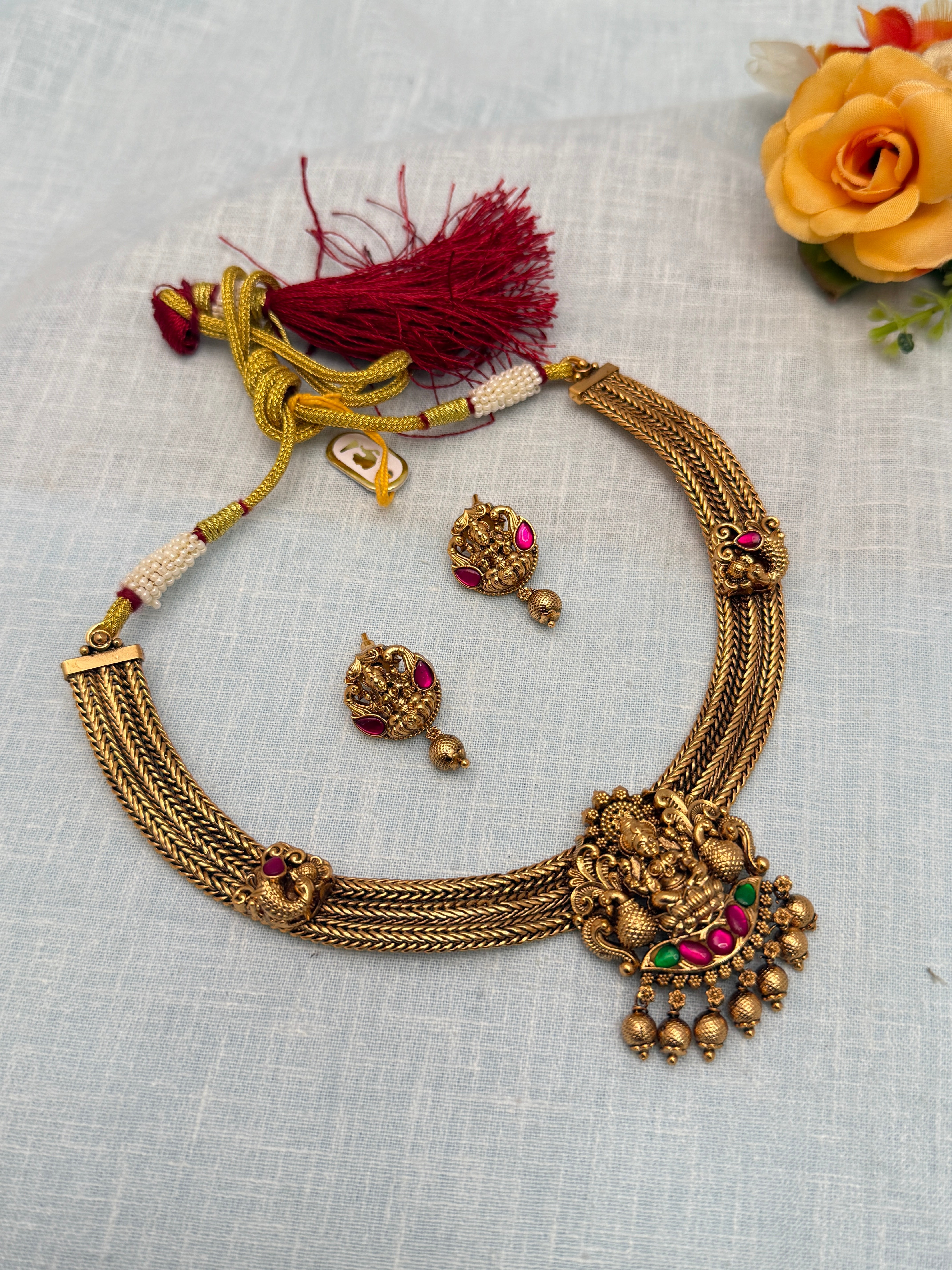 Antique Necklace set, Bridal antique necklace, Kundan necklace, Antique necklace