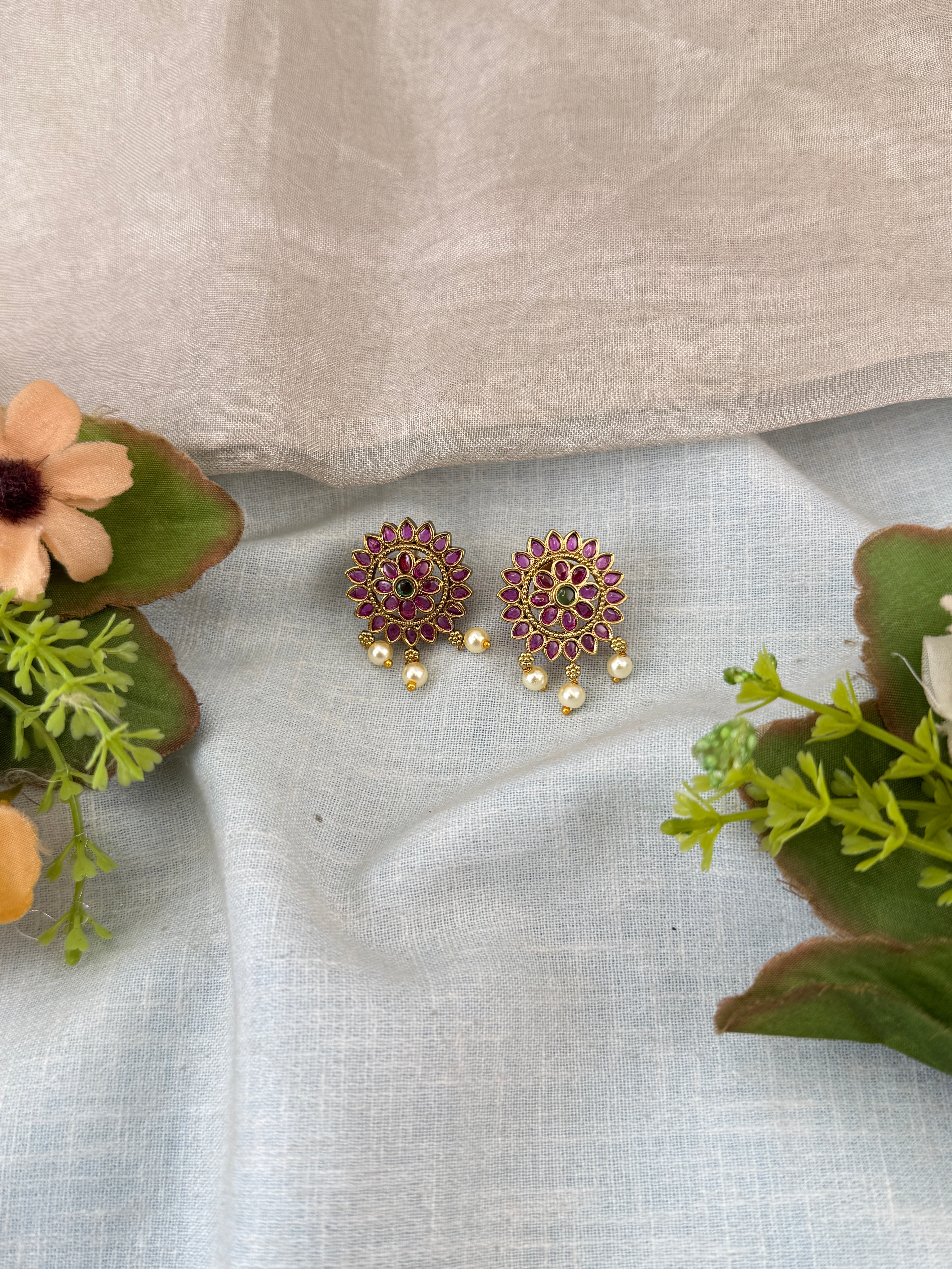Indian wedding earrings, everyday wear antique earrings, stud design earrings, stud earrings online