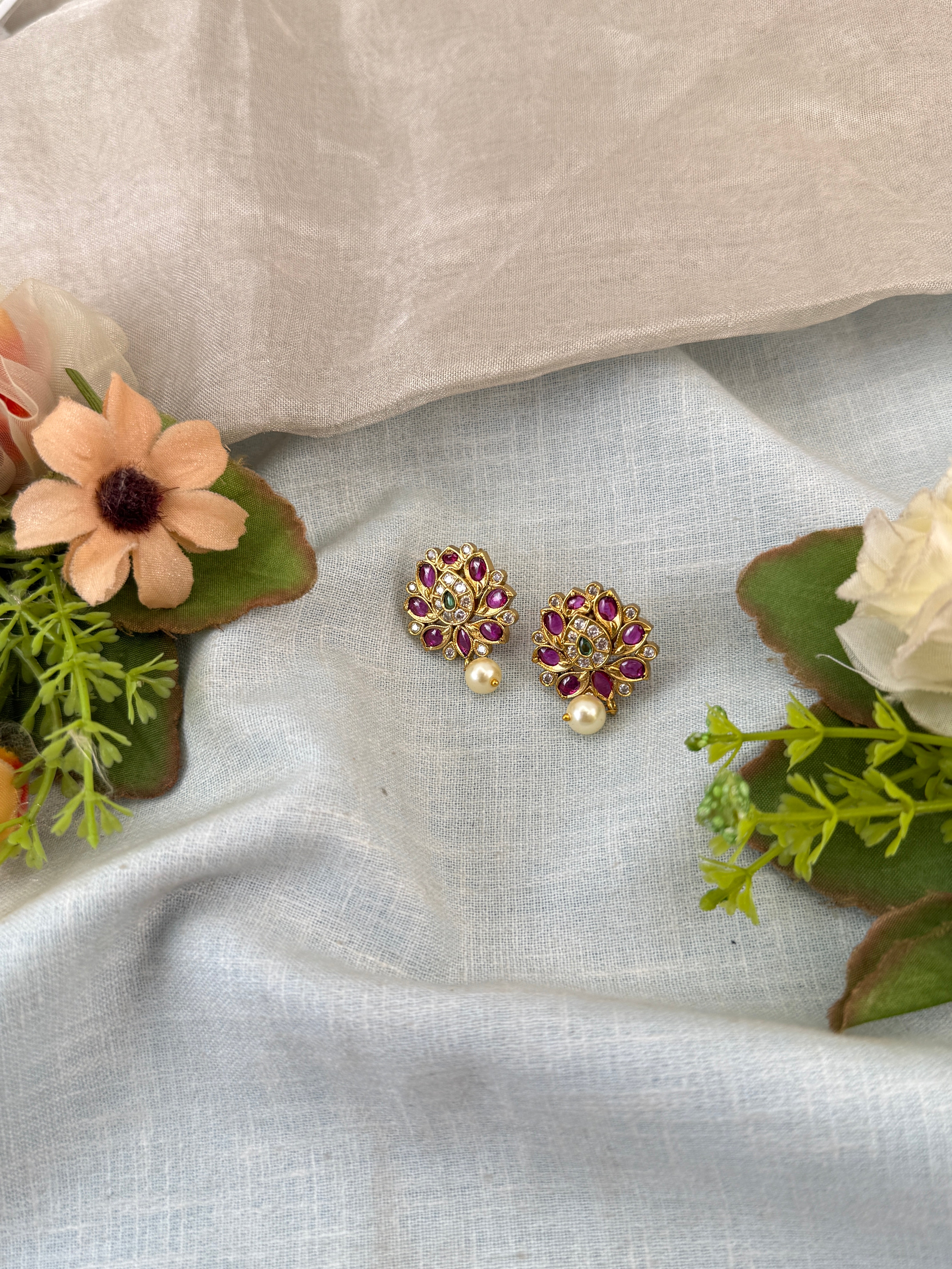 Indian wedding earrings, everyday wear antique earrings, stud design earrings, stud earrings online