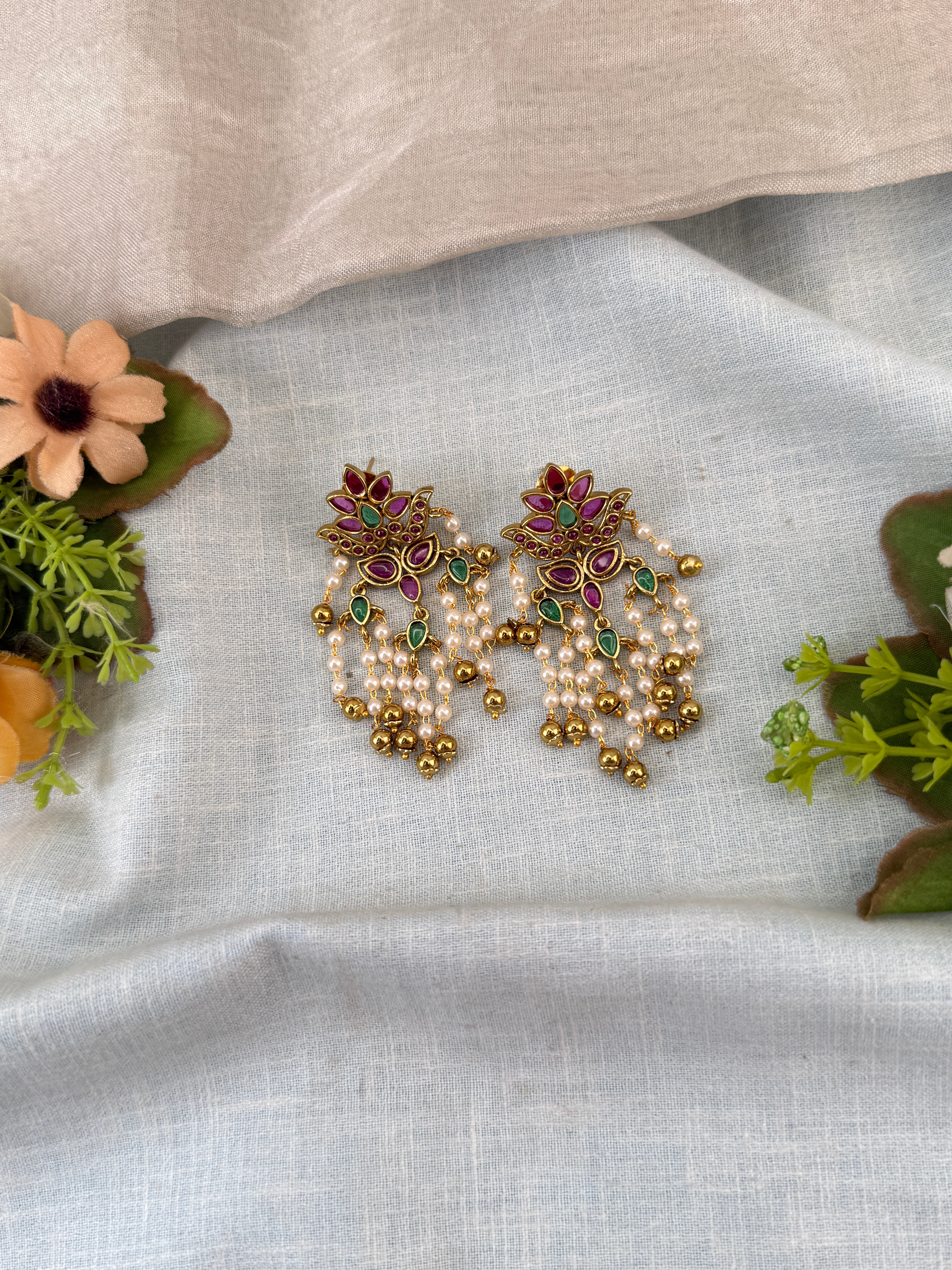Indian wedding earrings, everyday wear antique earrings, stud design earrings, stud earrings online