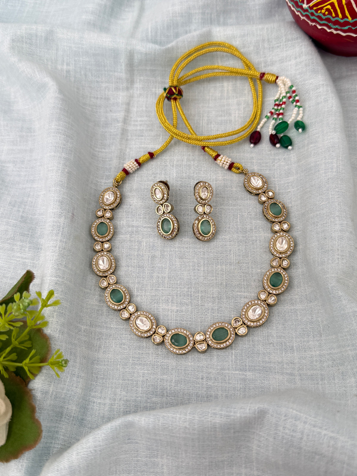 Kundan Designer Necklace Premium Short Set | N1276