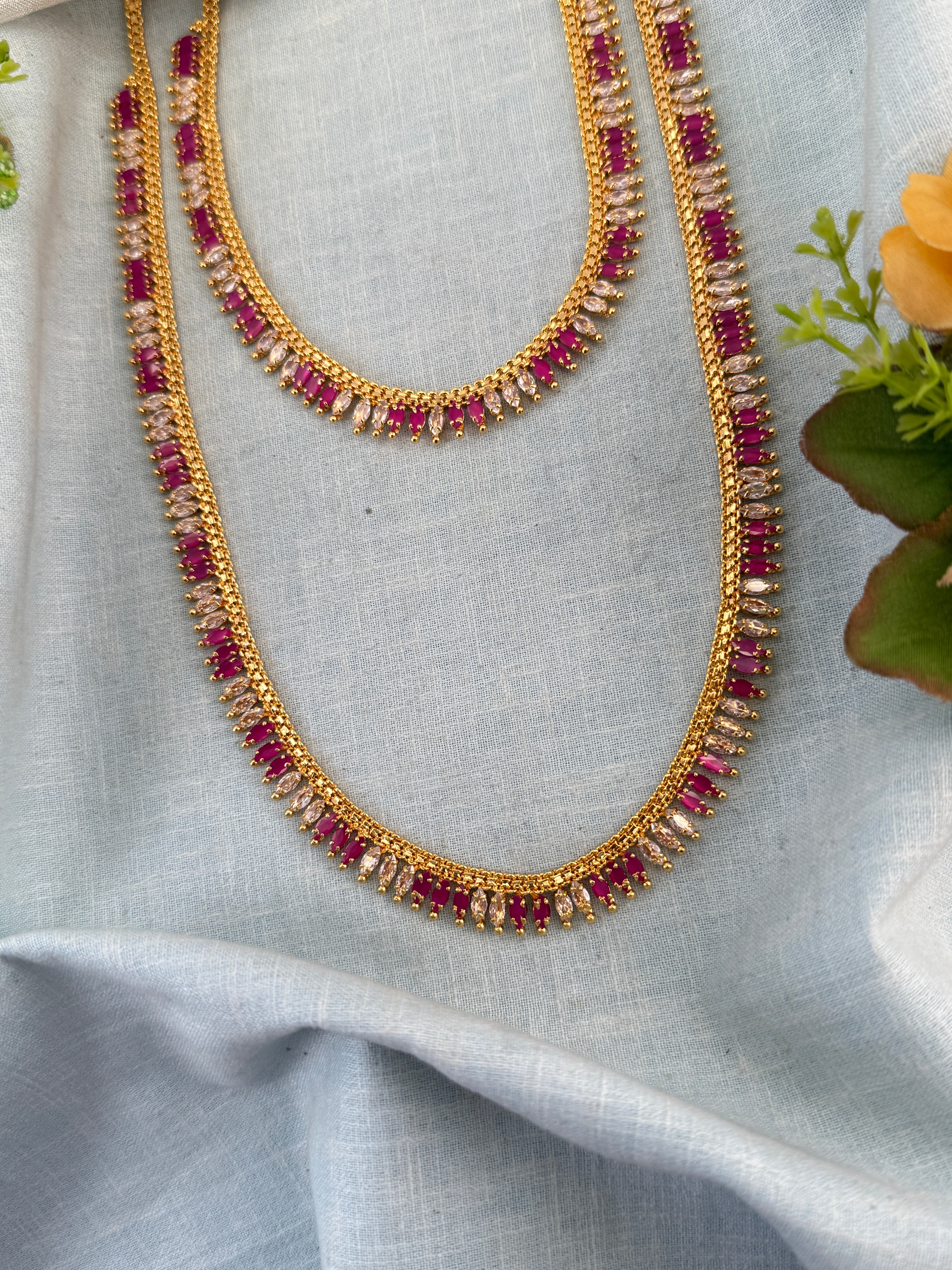 Premium Gold Like Stone Full Necklace Set 850