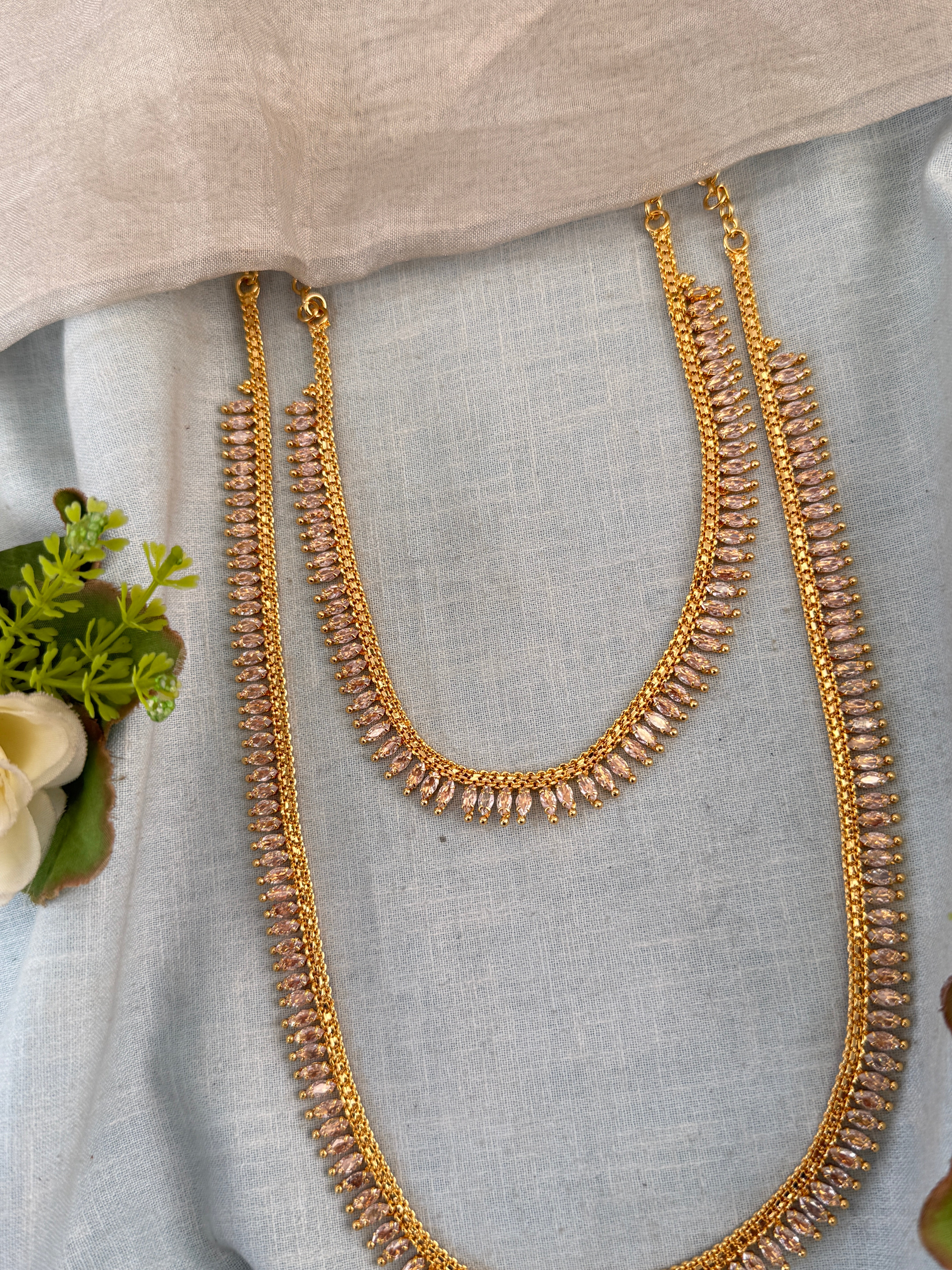 Premium Gold Like Stone Full Necklace Set 852