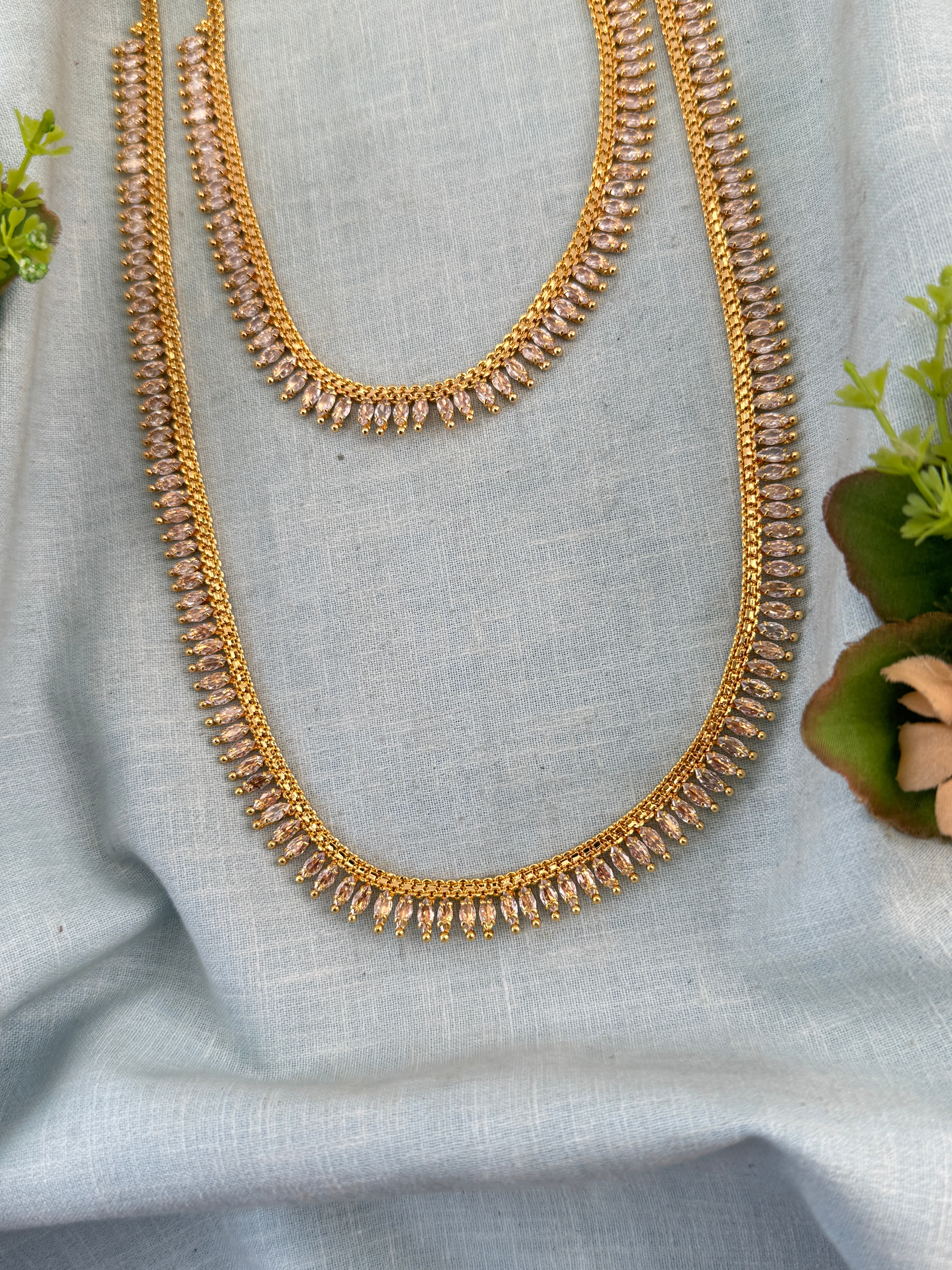 Premium Gold Like Stone Full Necklace Set 852