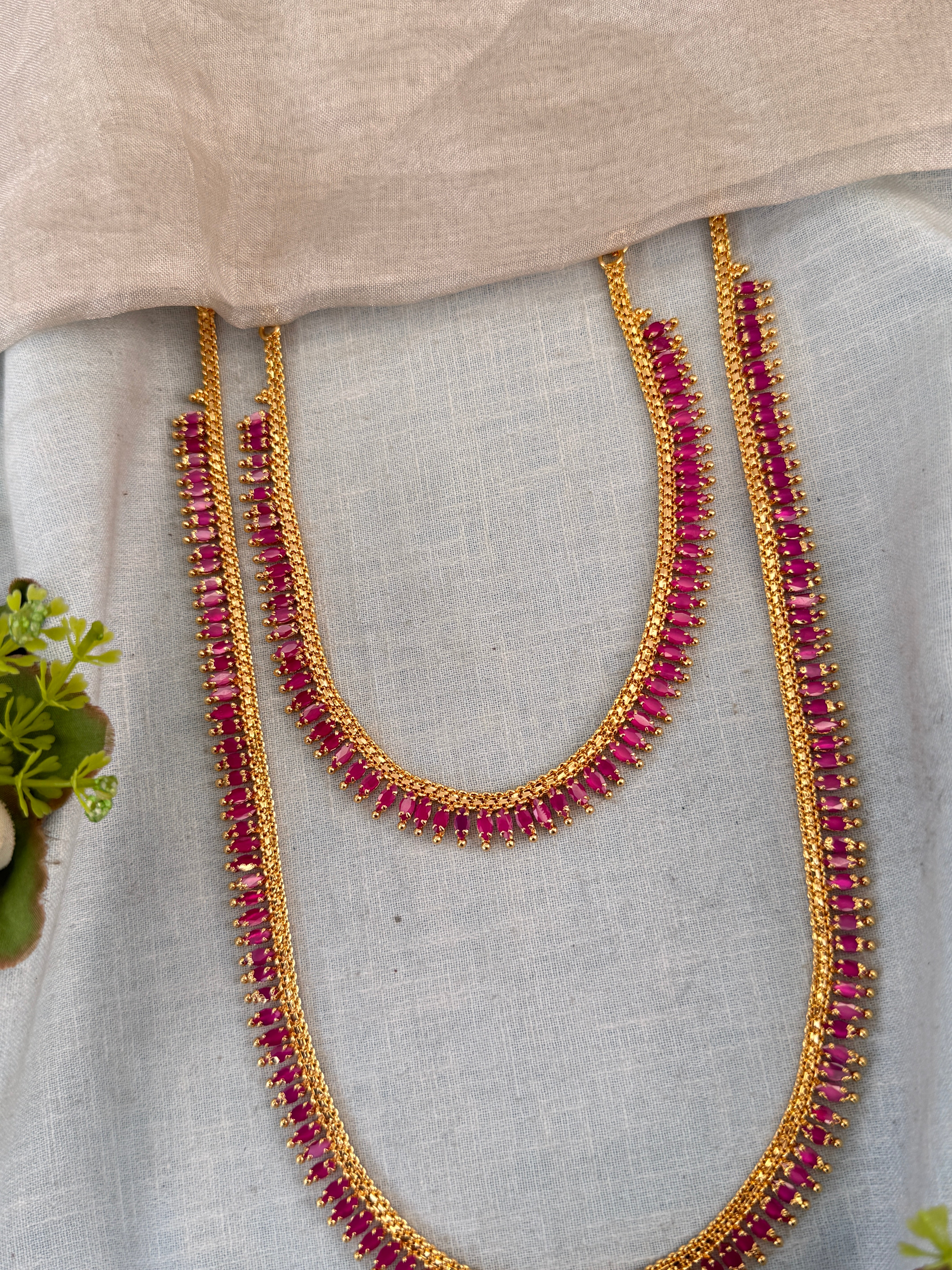 Premium Gold Like Stone Full Necklace Set 853