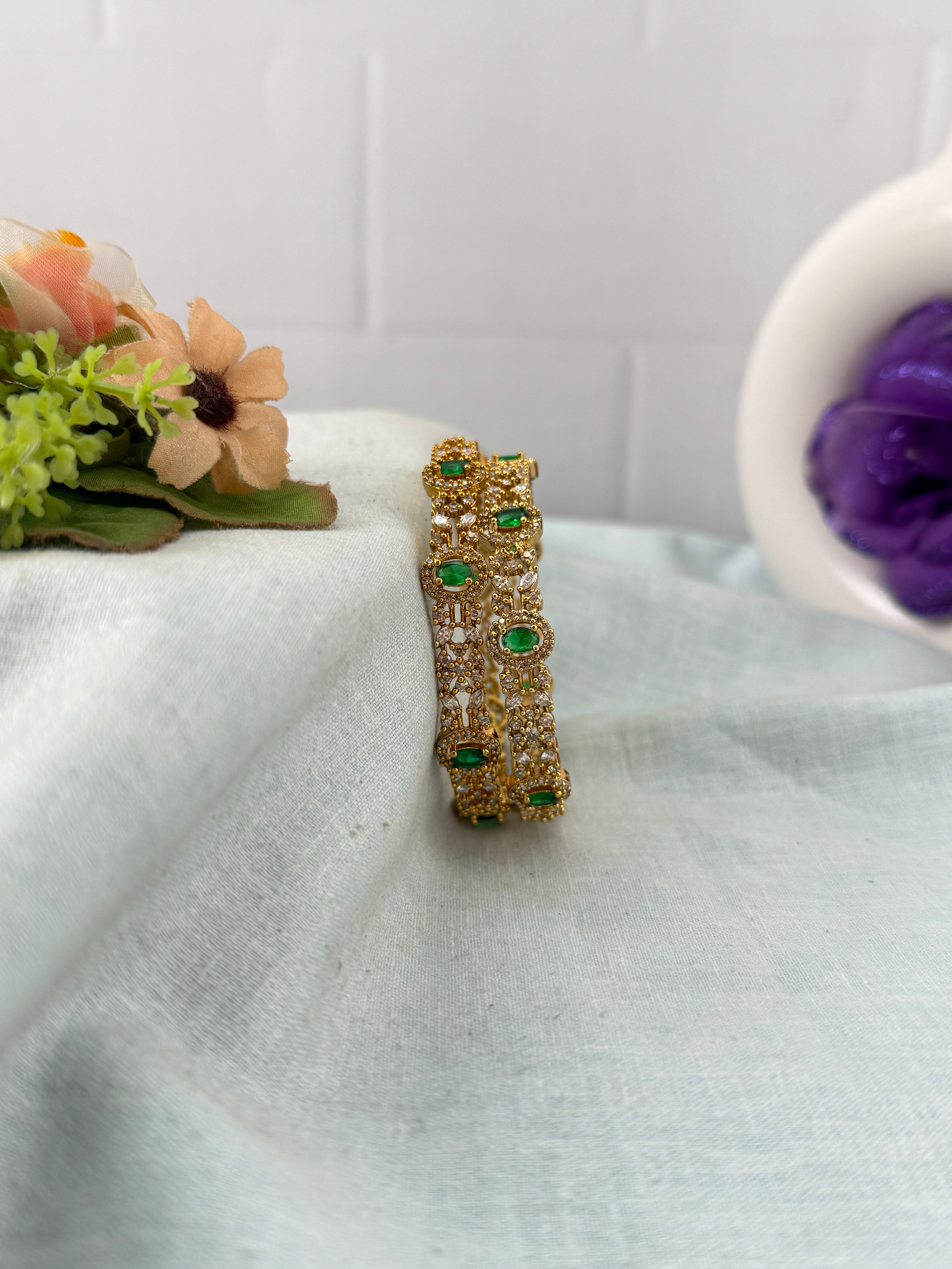 Antique temple style bridal bangles for women by Mahila