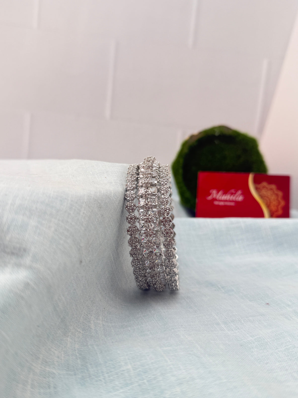 Zircon Designer Stone Bridal Bangle Set |0052