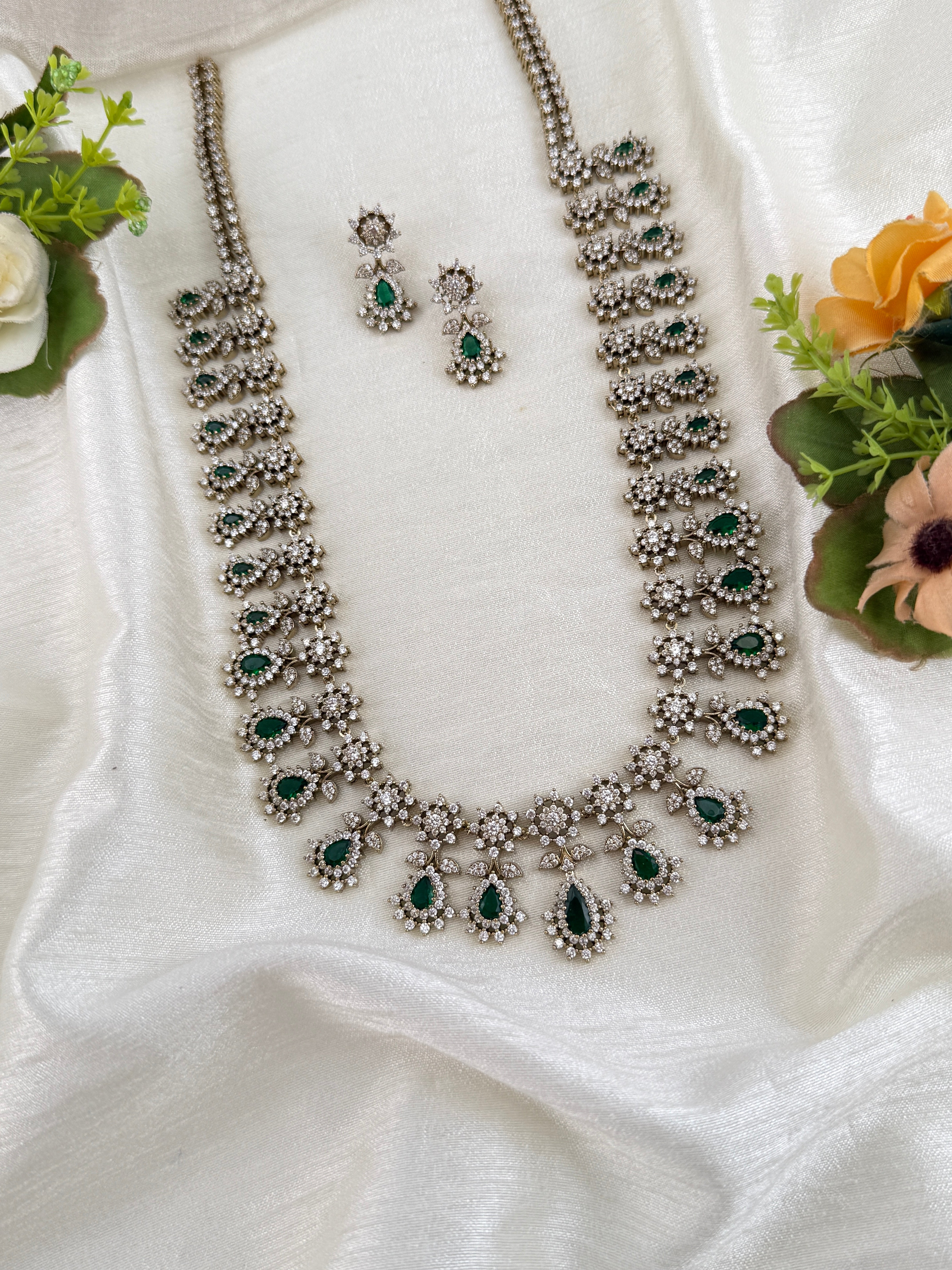 Victorian Stone Long Necklace Set | 056