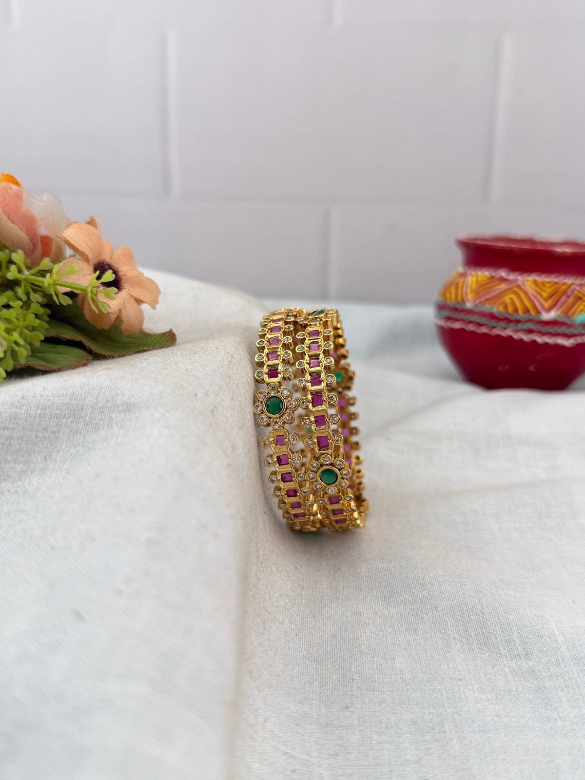 Antique Bangles Stone | Set of 2 | 038 - Mahilas