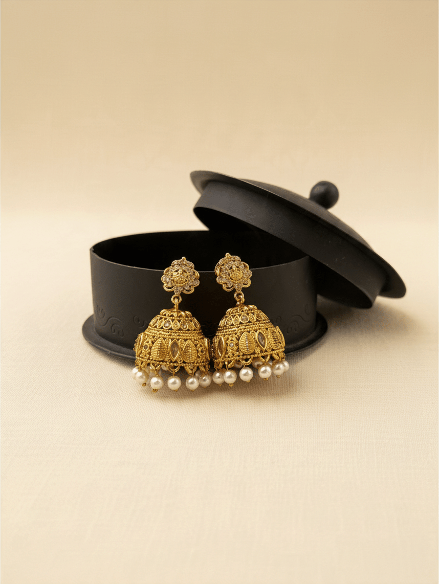Antique Designer Jhumka Earrings| E0736 - Mahilas