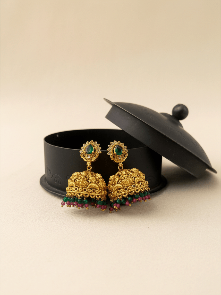 Antique Designer Jhumka Earrings| E0753 - Mahilas