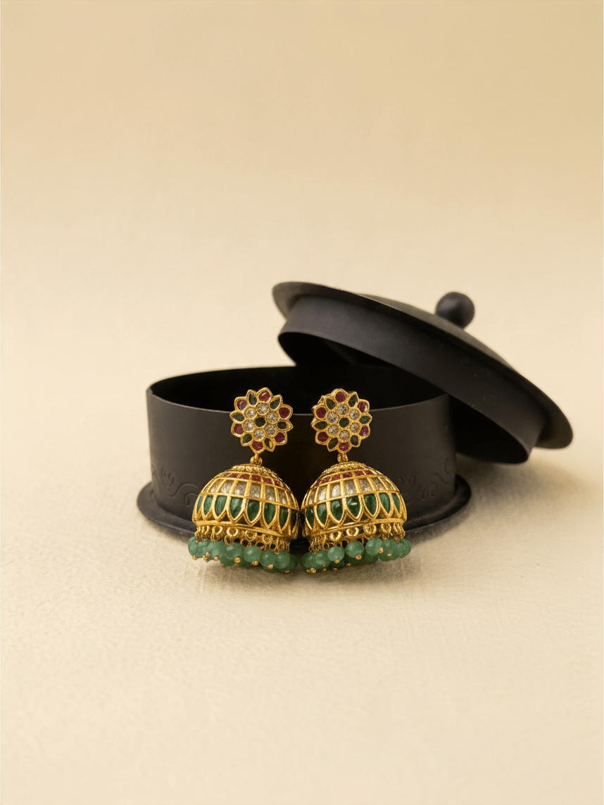 Antique Designer Jhumka Earrings| E0757 - Mahilas