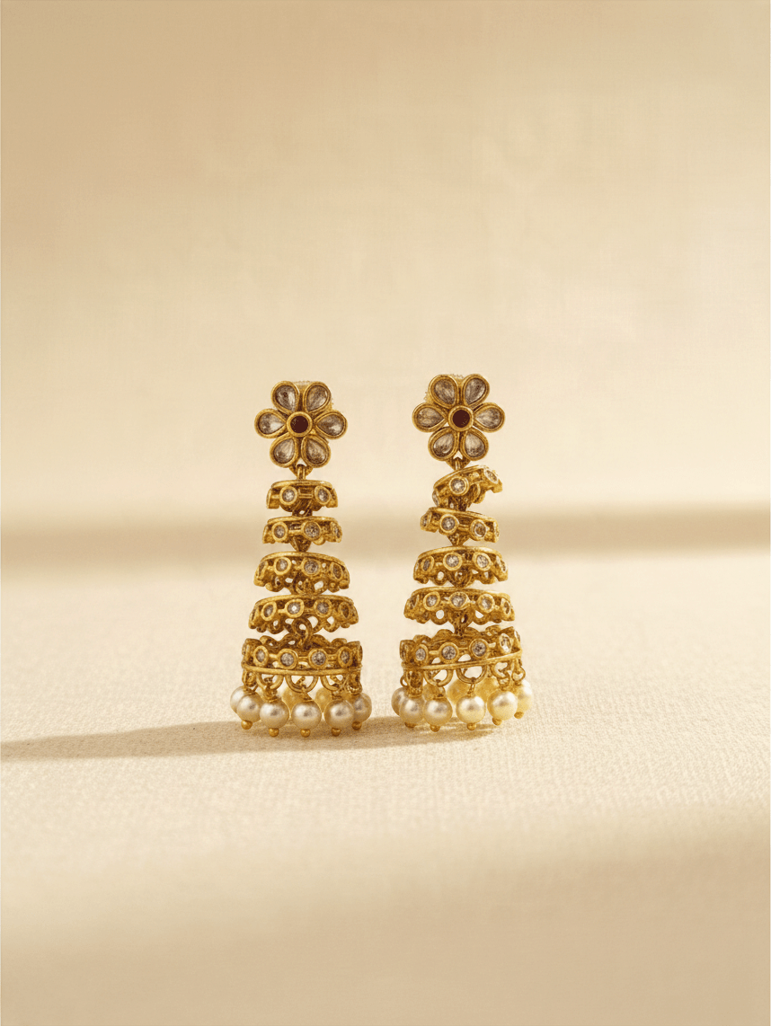 Antique Designer Jhumka Earrings| E0762 - Mahilas