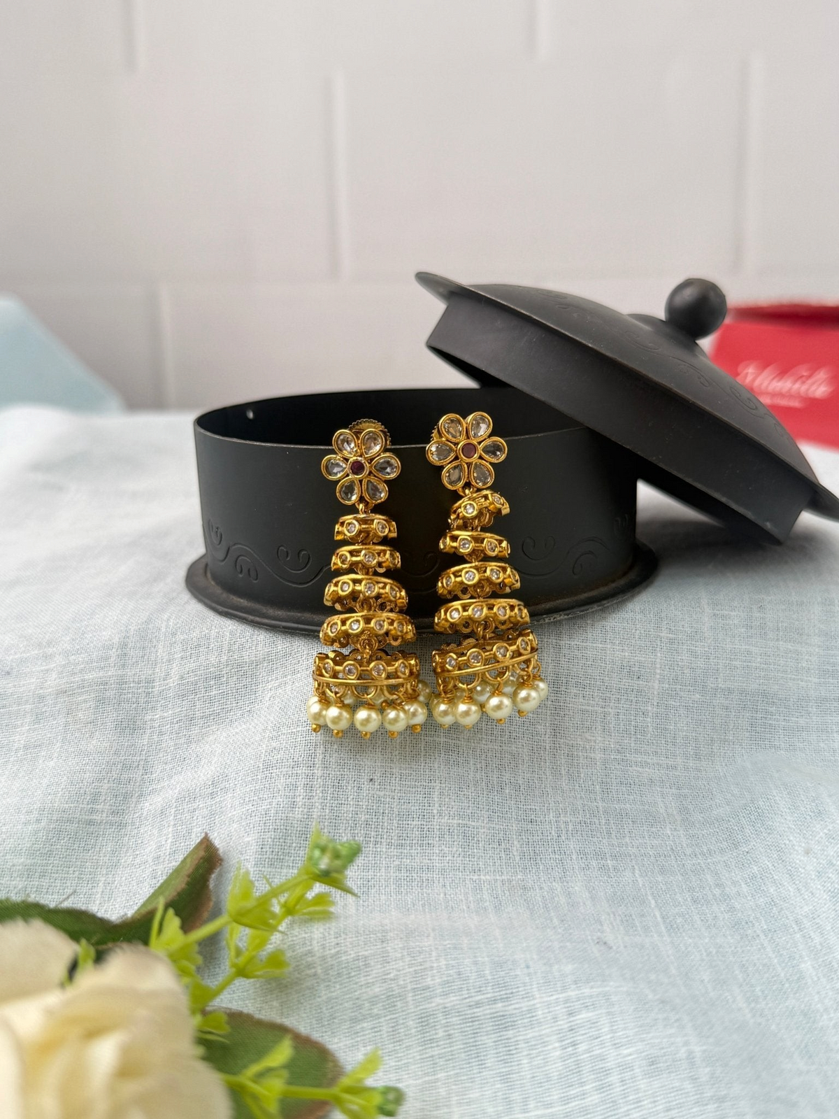 Antique Designer Jhumka Earrings| E0762 - Mahilas