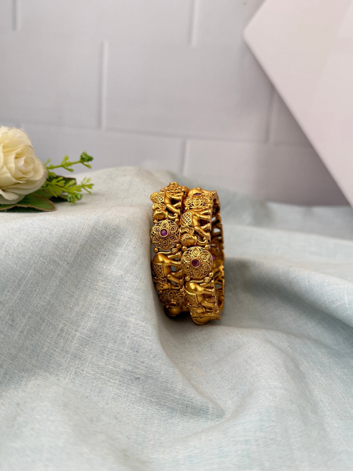 Antique Elephant Kada Bangles Premium| B0307 - Mahilas