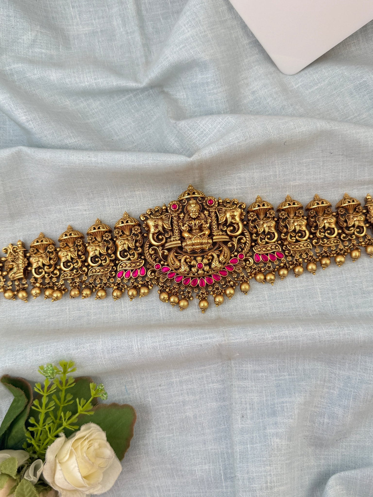 Antique Gaja Lakshmi Vaddanam Kamarbandh | V0050 - Mahilas