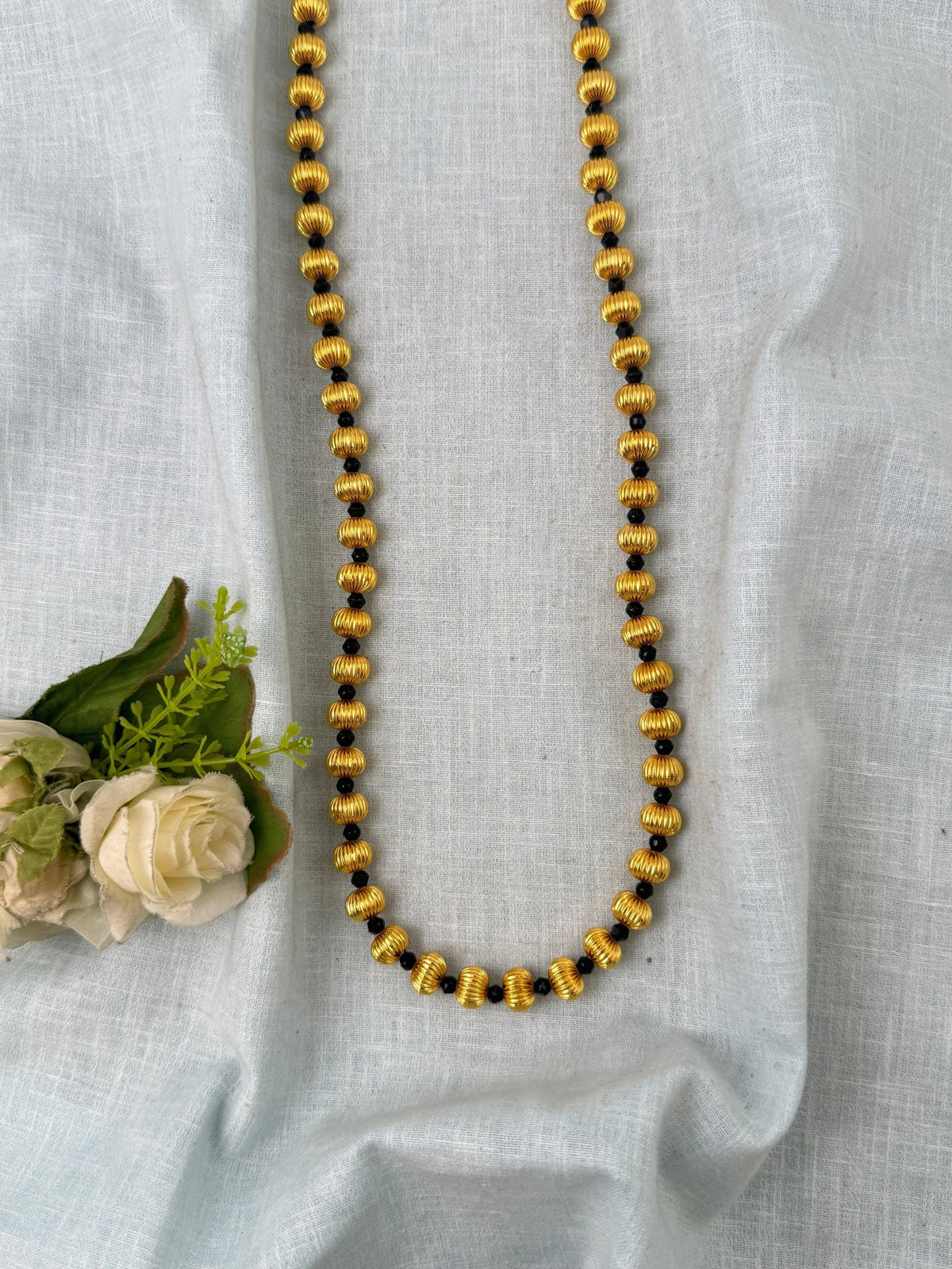 Antique Gold Beads Necklace Premium Long Chain| C0035 - Mahilas