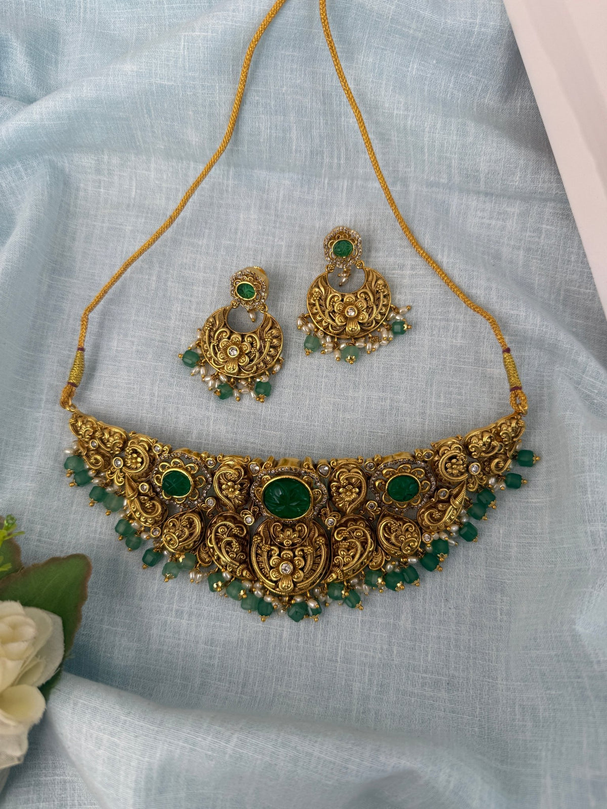 Antique Grand Choker Necklace Set| N0891 - Mahilas