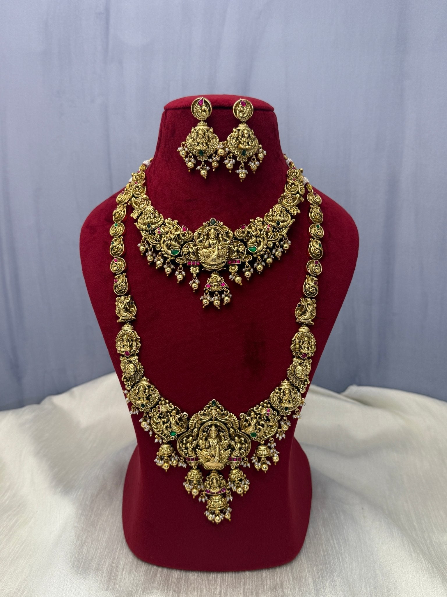 Antique Jadau Kundan Bridal Necklace Set 315 - Mahilas