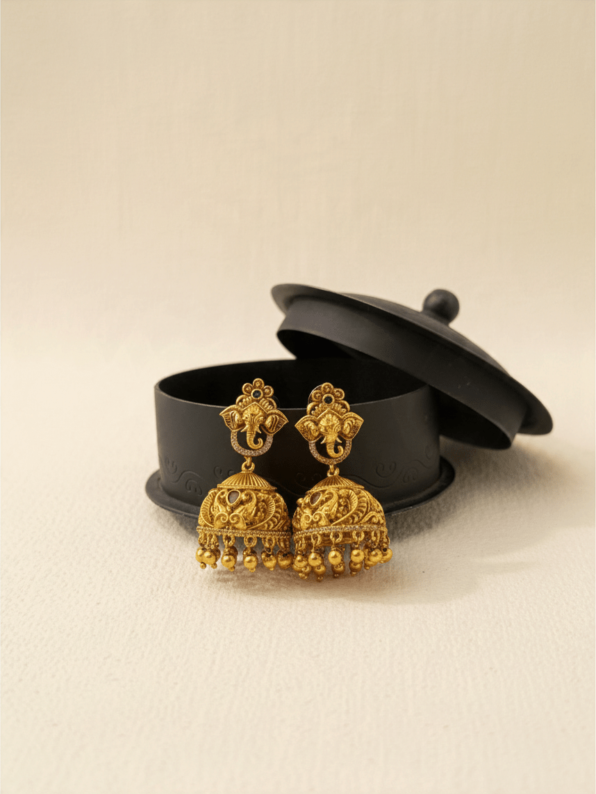Antique Jhumka Earrings| E0765 - Mahilas