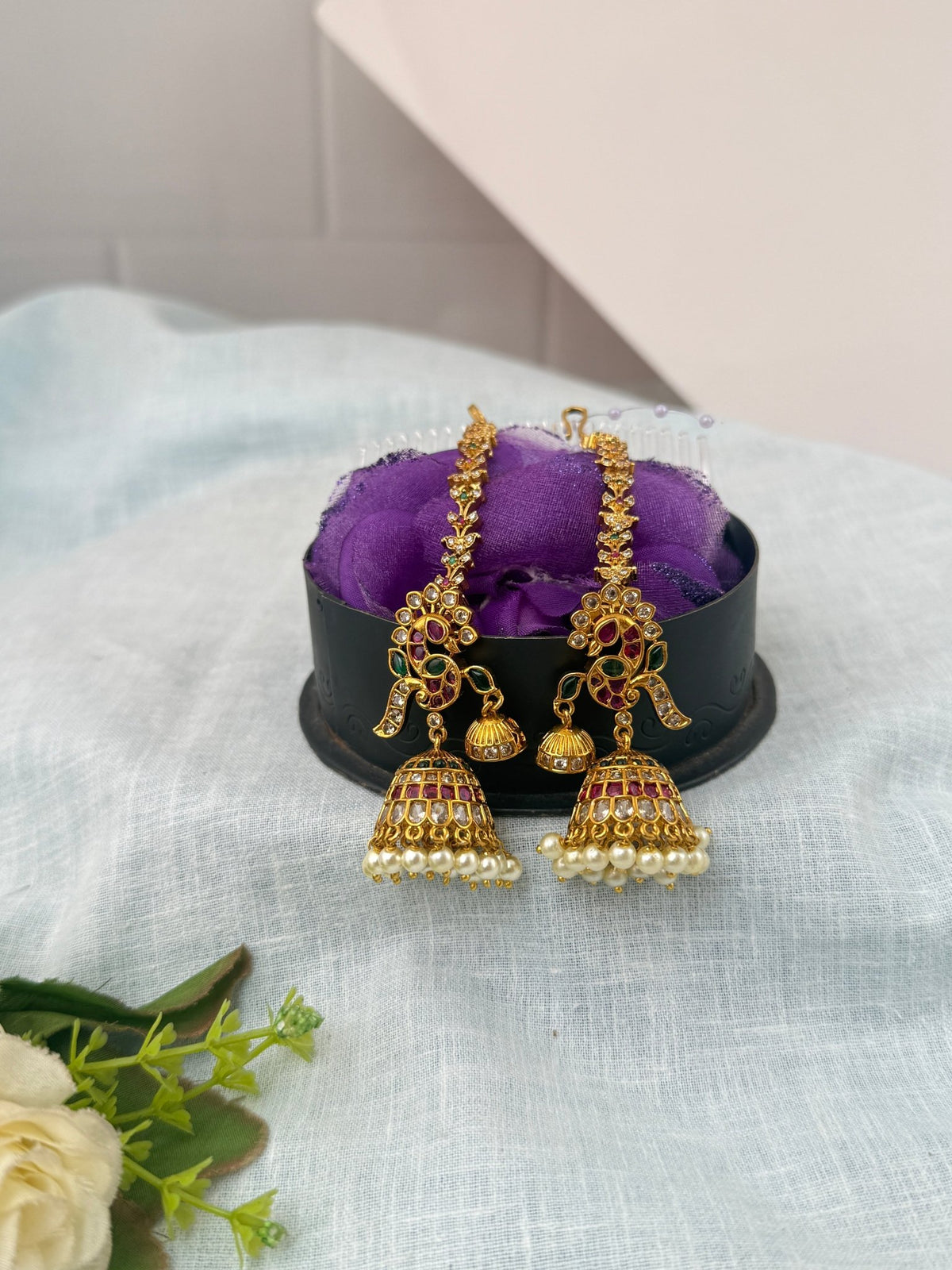 Antique Jhumka Earrings With Maatal| EM003 - Mahilas