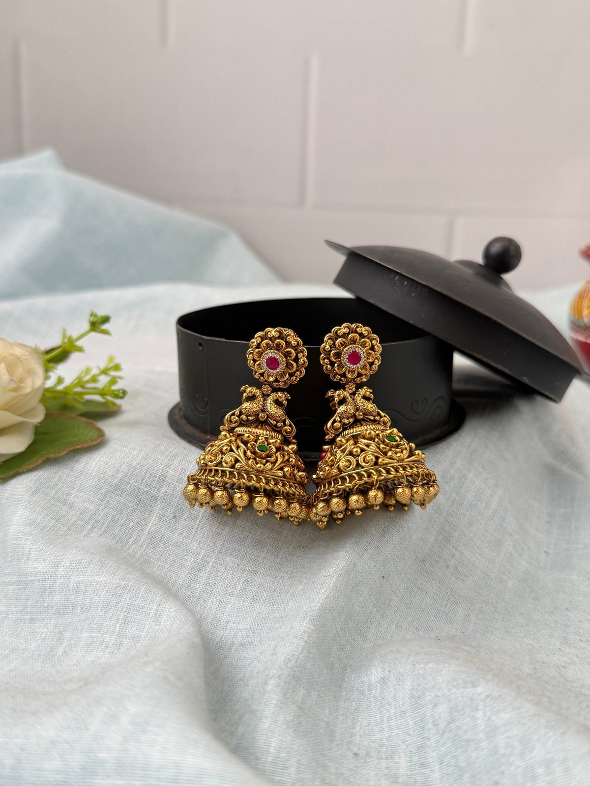 Antique Jhumkas Earrings| E0685 - Mahilas