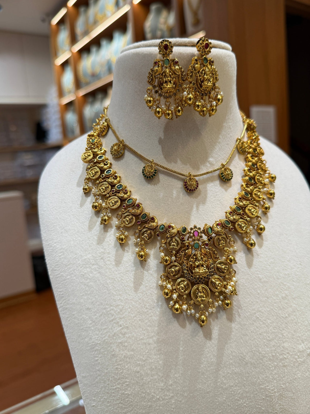 Antique Kaasu Pendant & Chain Full Necklace Set | NC006 - Mahilas