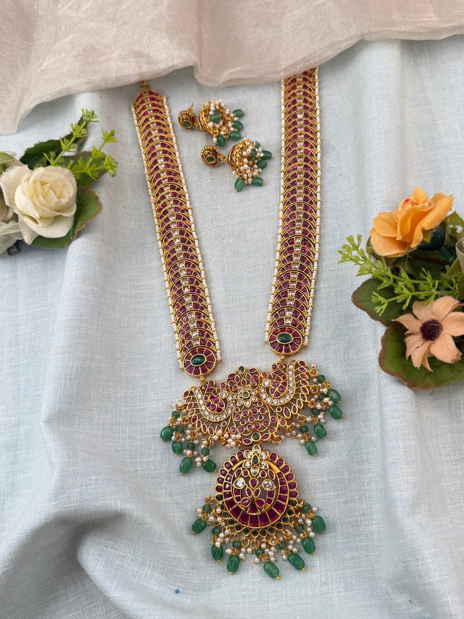 Antique Long Pendant Necklace Set 2 Detachable Pendants | 283 - Mahilas