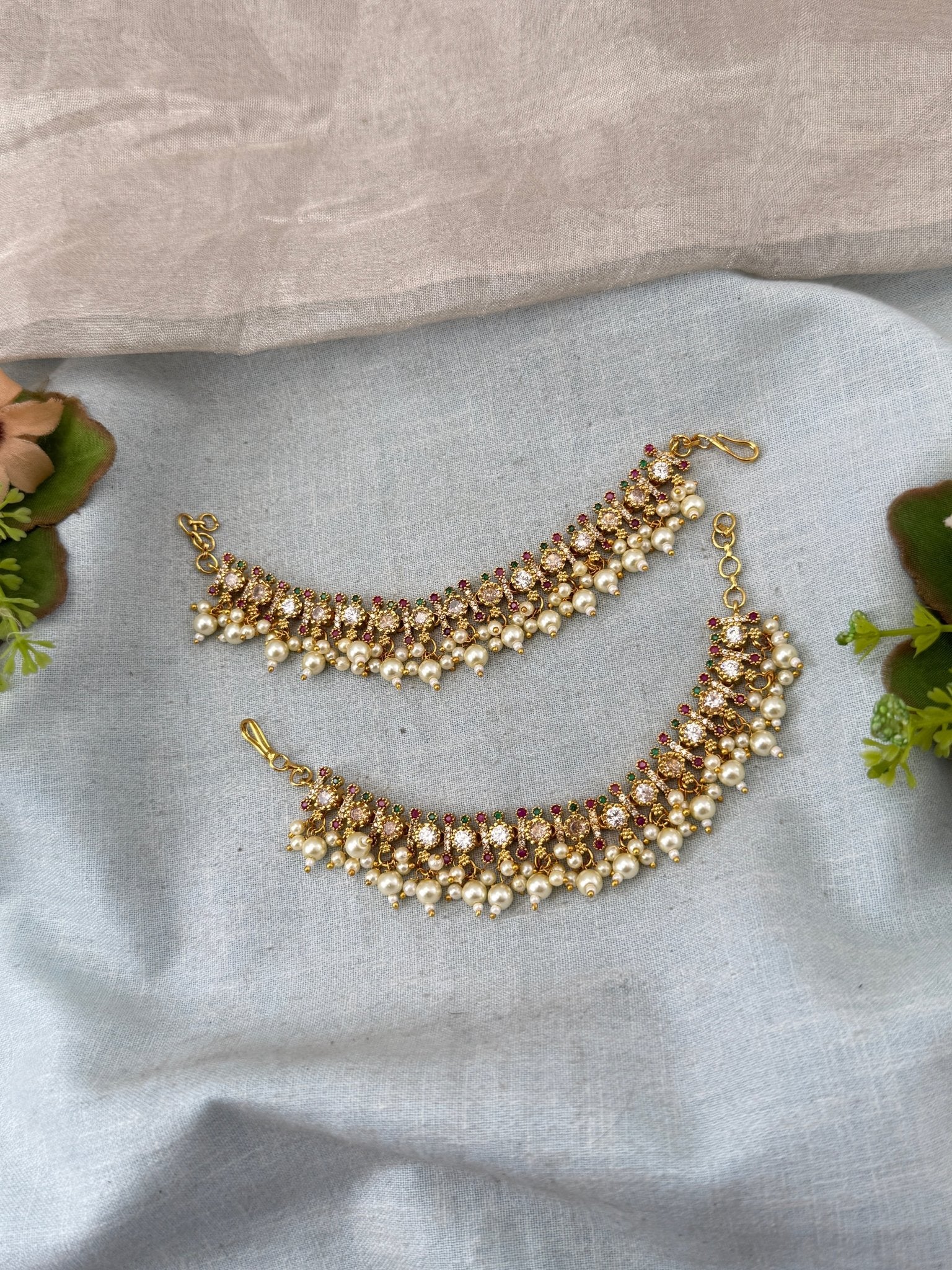 Antique Maatal Earchains | T0013 - Mahilas