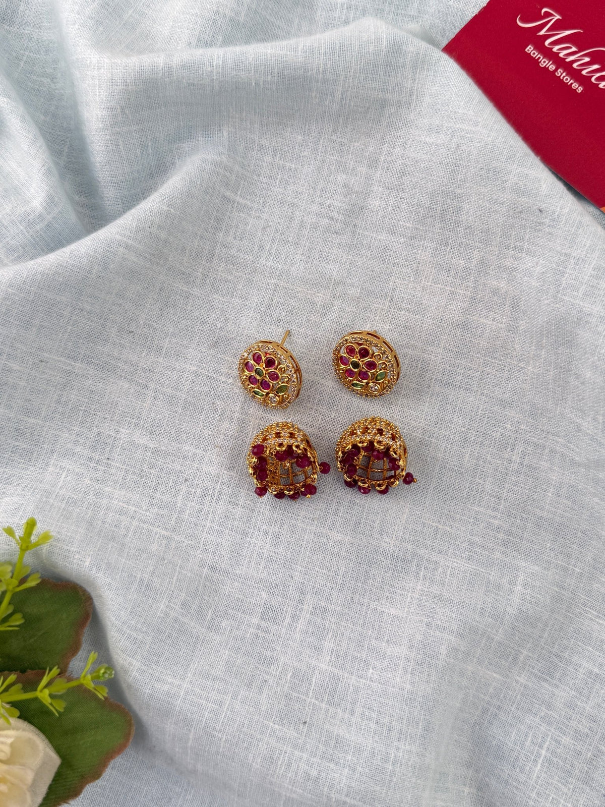 Antique Peacock Earrcuff & Jhumka Combo Earrings| E0773 A - Mahilas