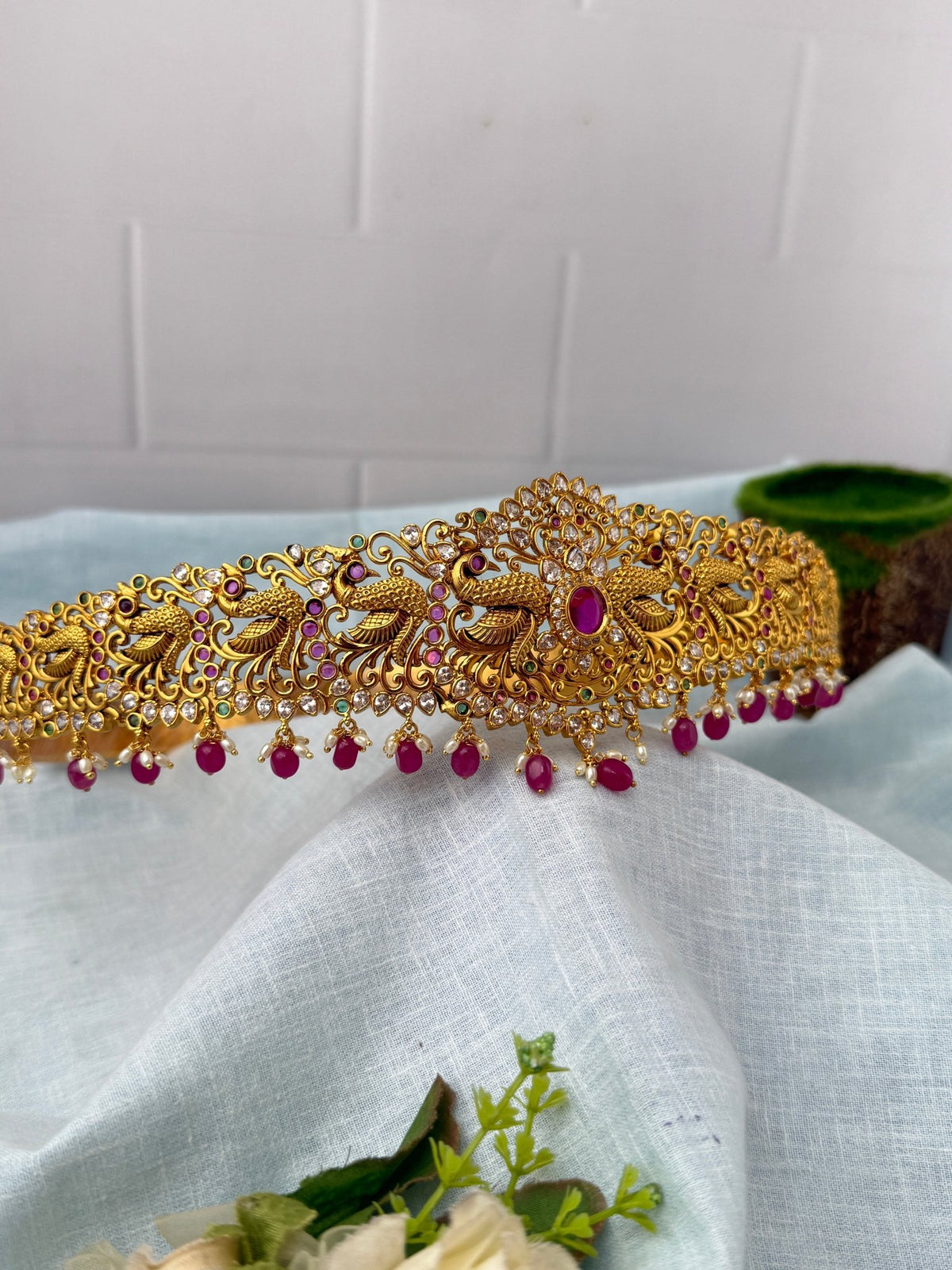 Antique Peacock Grand Vaddanam Kamarbandh | V0122 - Mahilas
