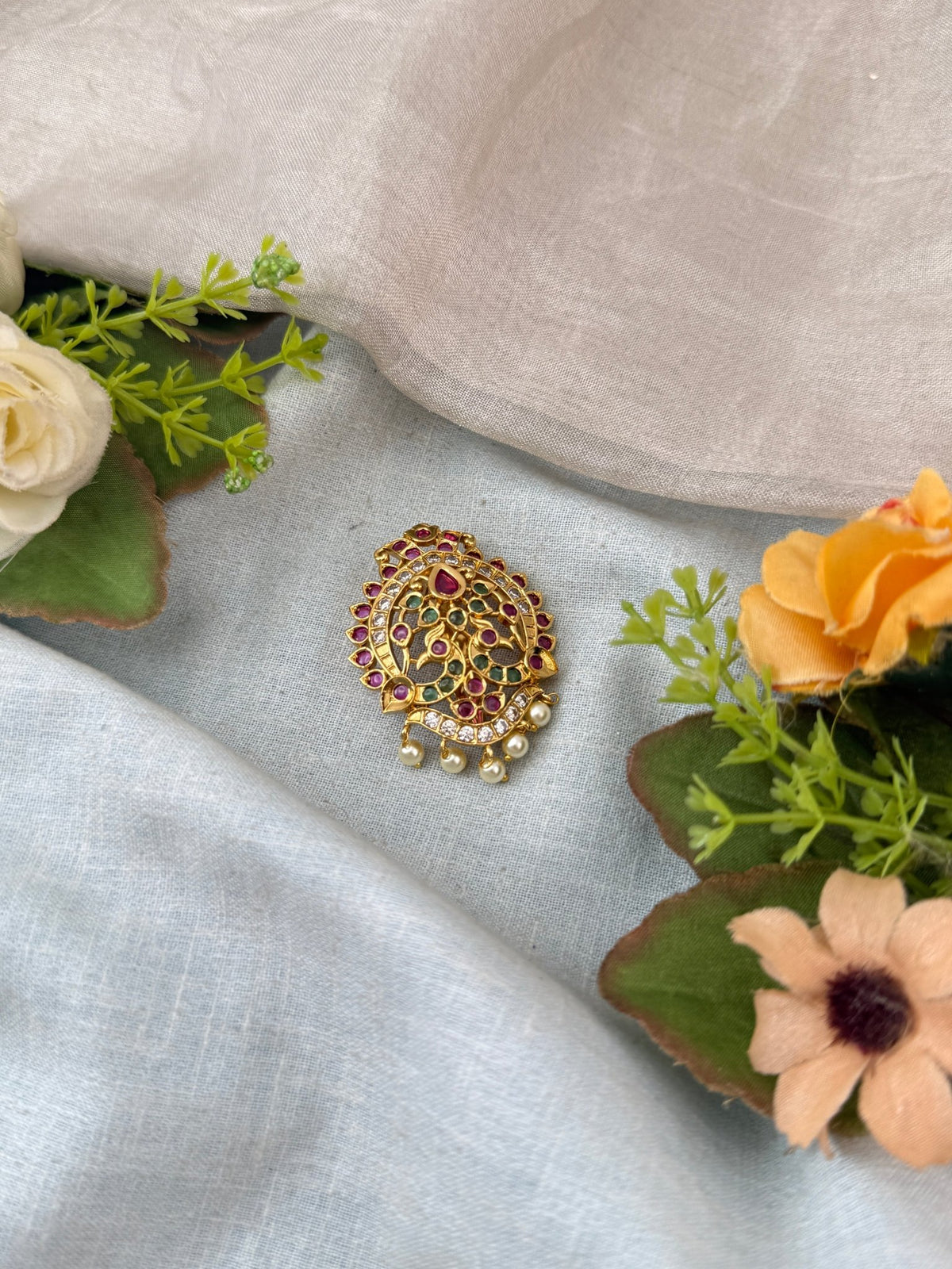 Antique Peacock Saree Pin | 016 - Mahilas
