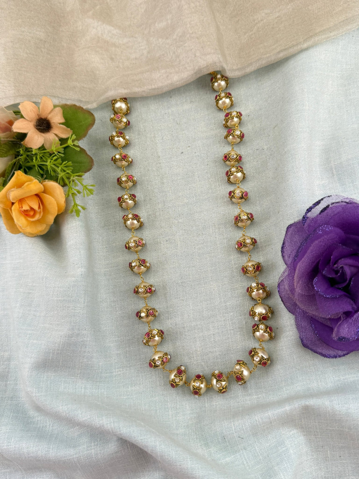Antique Pearl Mid Long Beads Chain | 231 - Mahilas