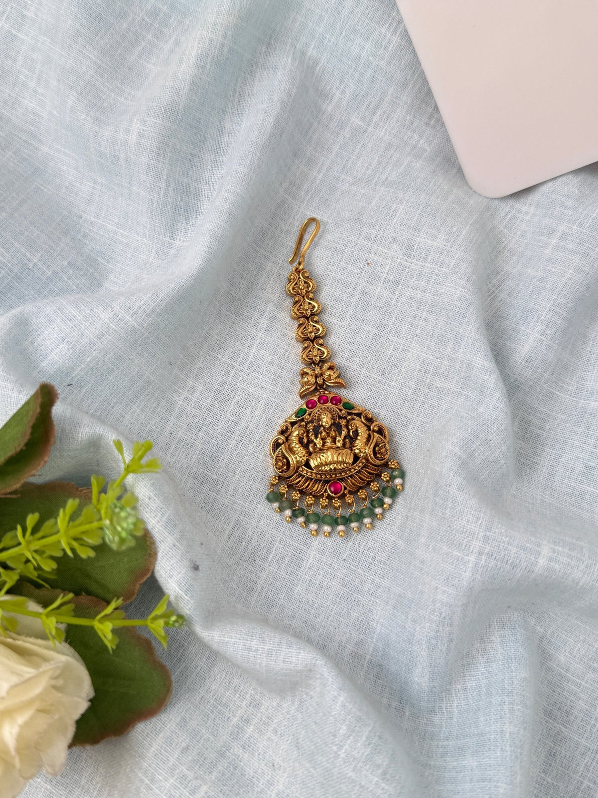 Antique Premium Lakshmi Maang Tikka| M0145 - Mahilas
