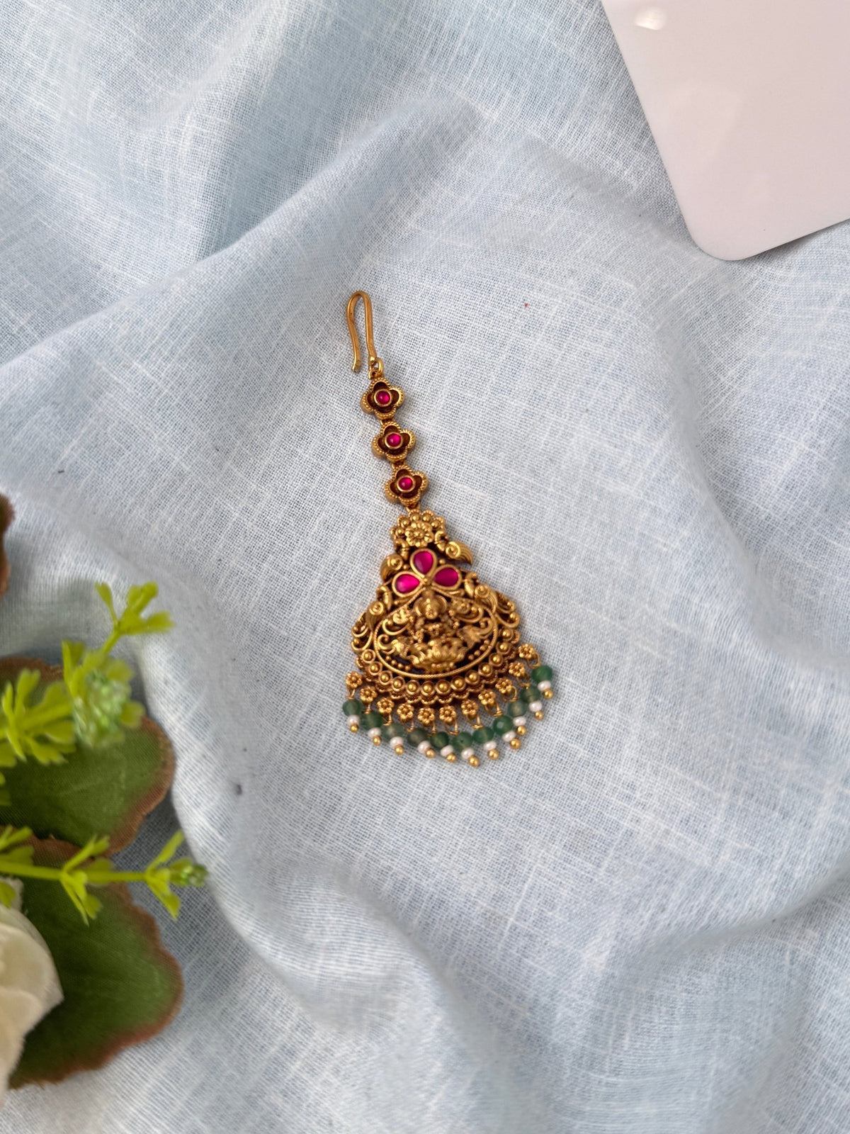 Antique Premium Lakshmi Maang Tikka| M0146 - Mahilas