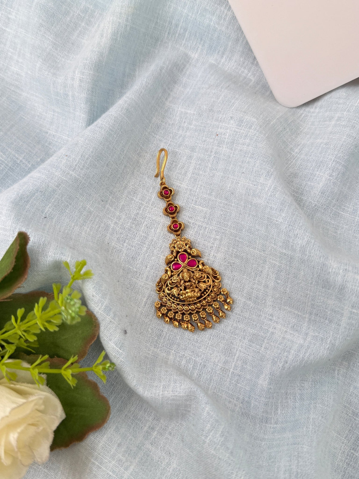 Antique Premium Lakshmi Maang Tikka| M0148 - Mahilas
