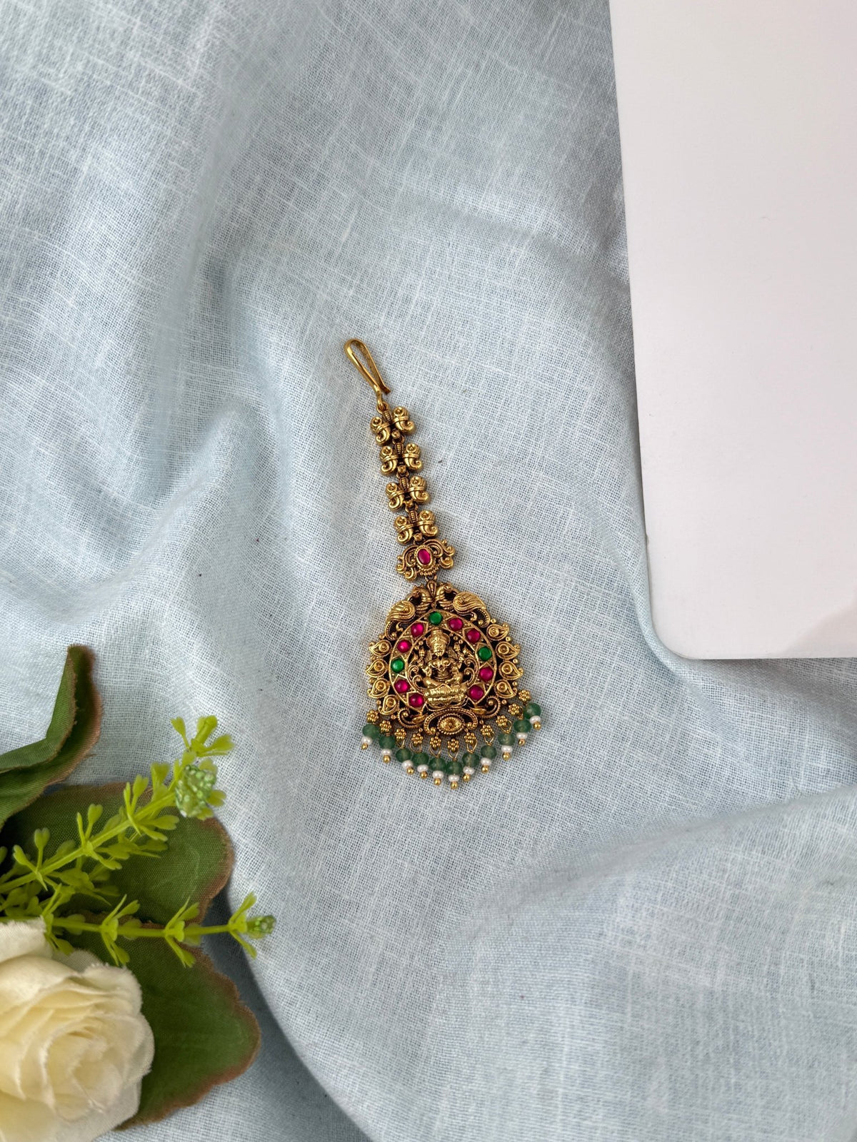 Antique Premium Lakshmi Maang Tikka| M0286 - Mahilas