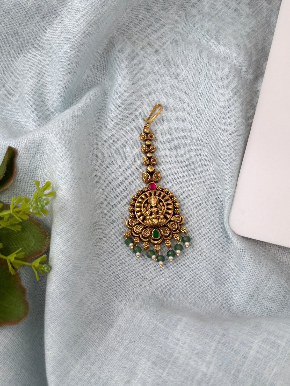 Antique Premium Lakshmi Maang Tikka| M0288 - Mahilas