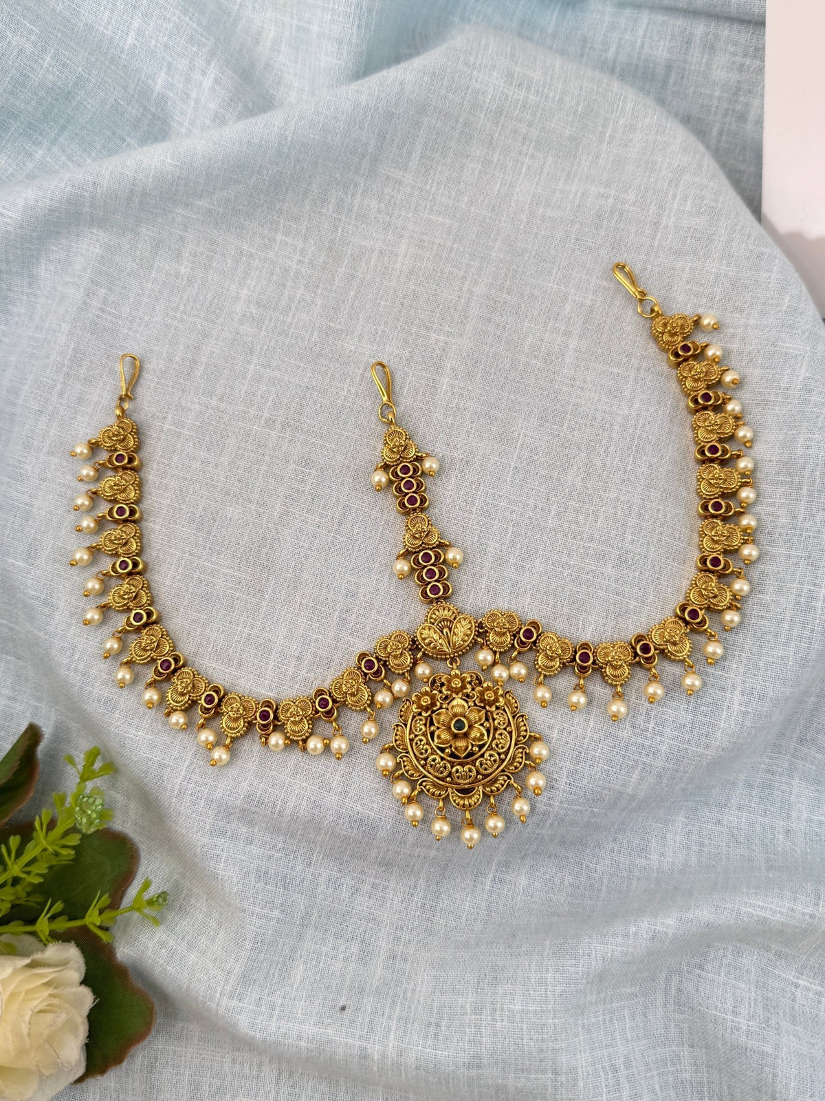 Antique Royal Maang Tikka Set| M0136 - Mahilas