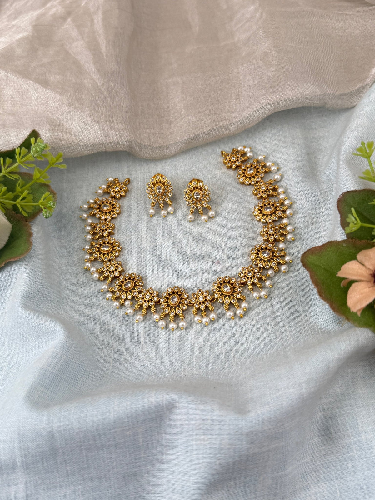 Antique Short Necklace Set N0424 - Mahilas
