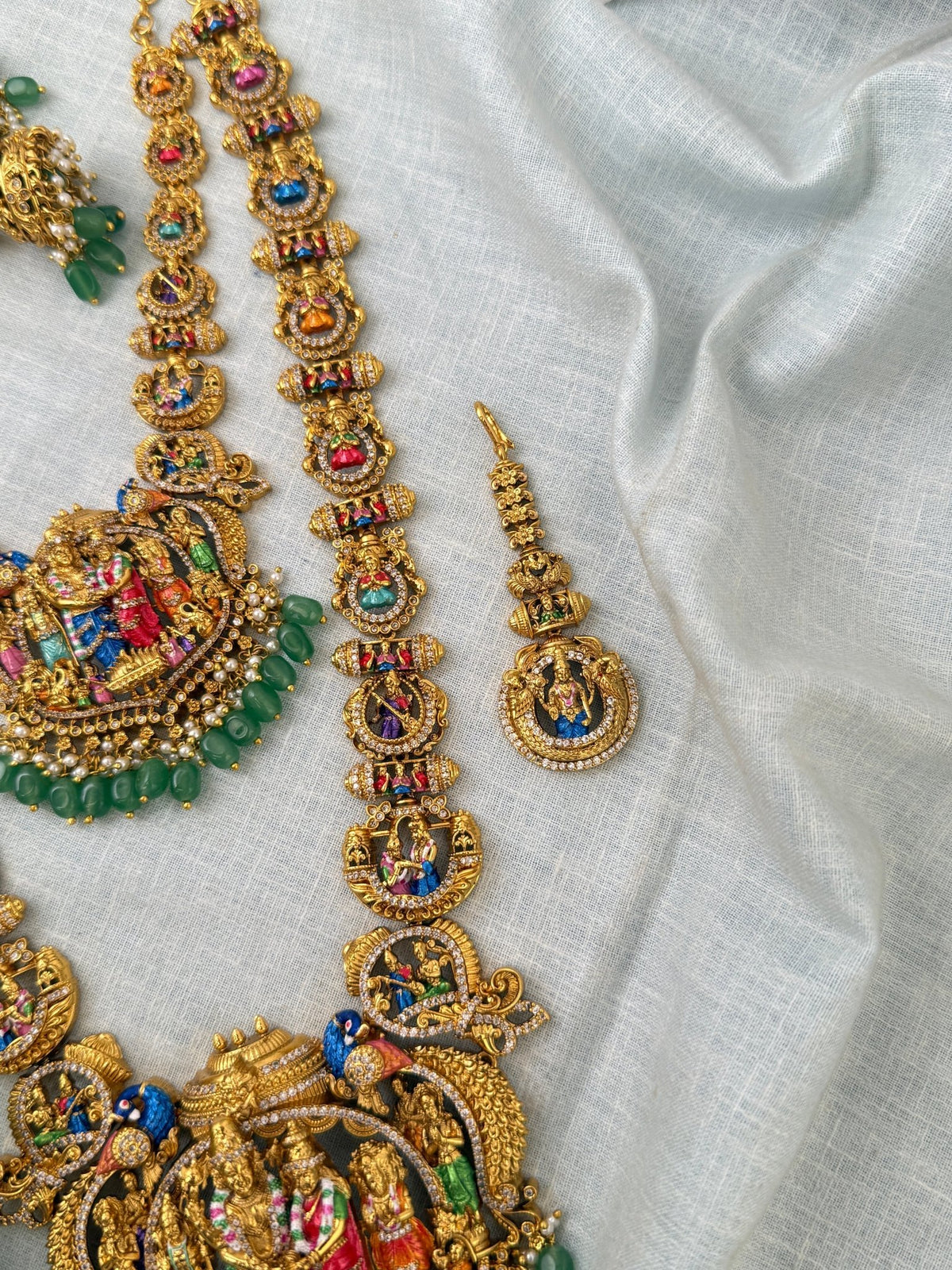Antique Srinivasa Kalyanam Semi Bridal Necklace Set | N0531 - Mahilas